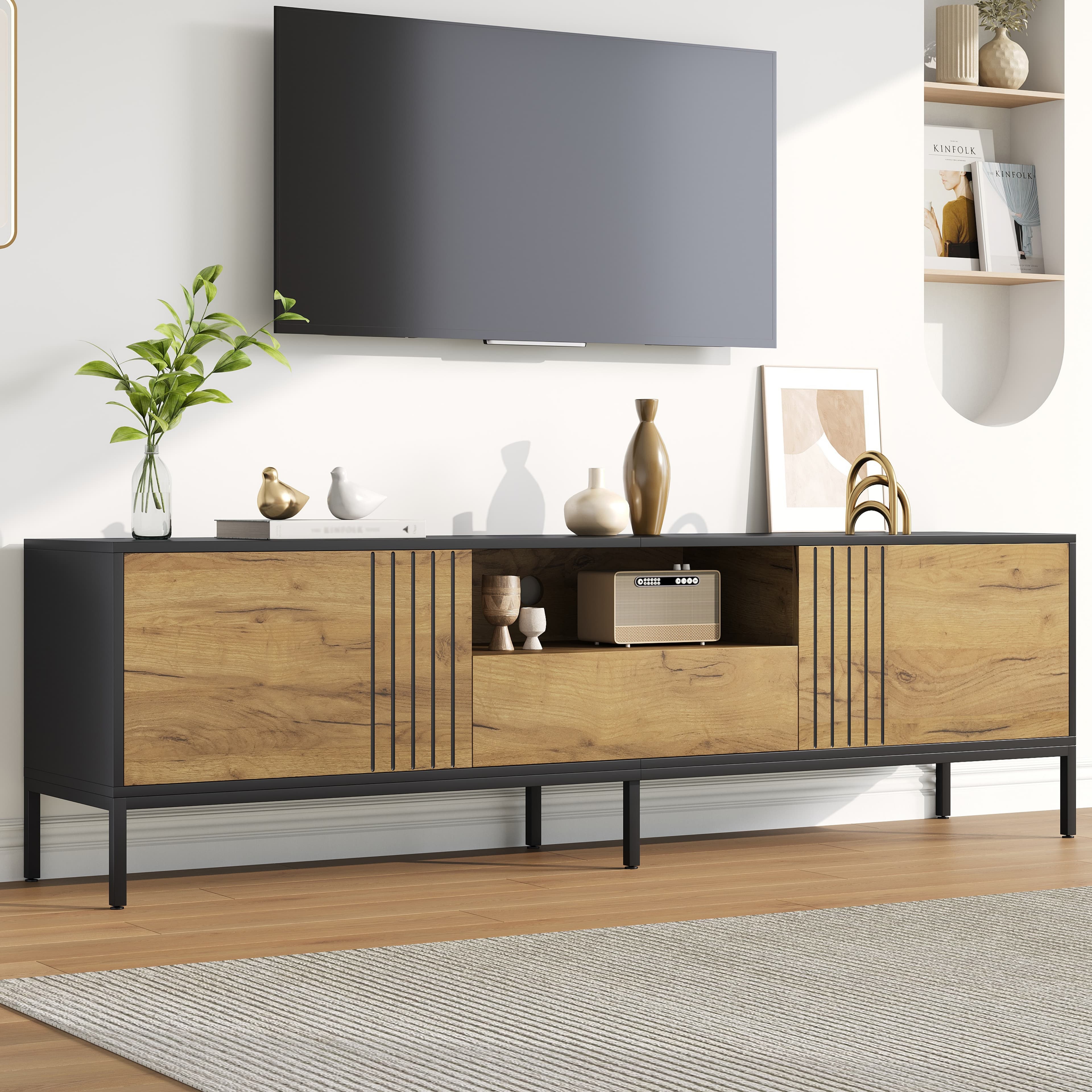 Transform Your Living Room With This 170cm Natural Wood TV Unit - Natural