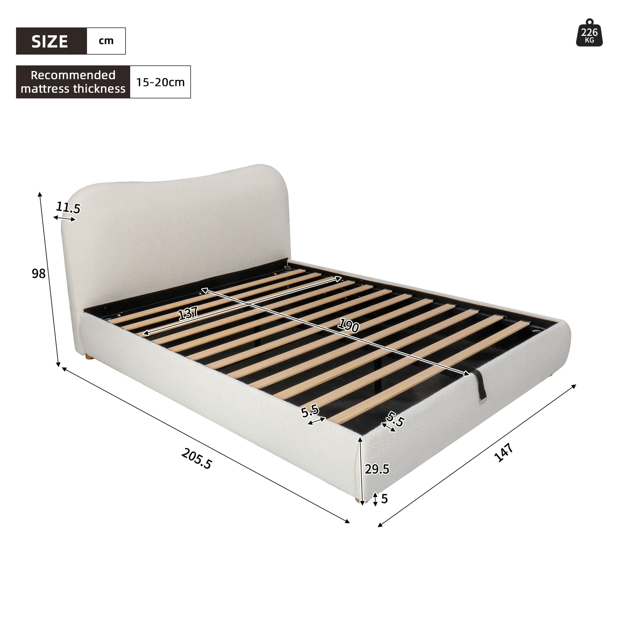 Transform Your Space with the Warm White Boucle Ottoman Bed - image 1