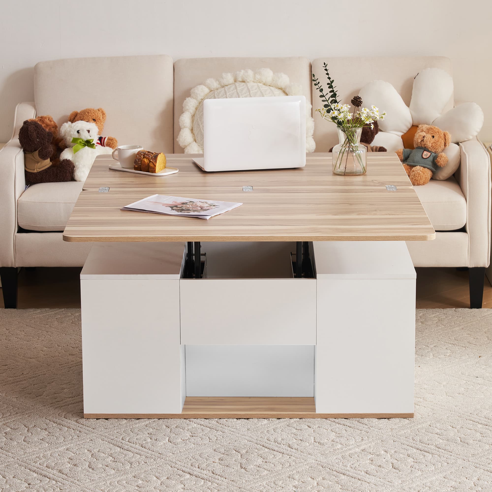 Transform Your Space With This White & Oak Lift-Top Coffee Table - image 2