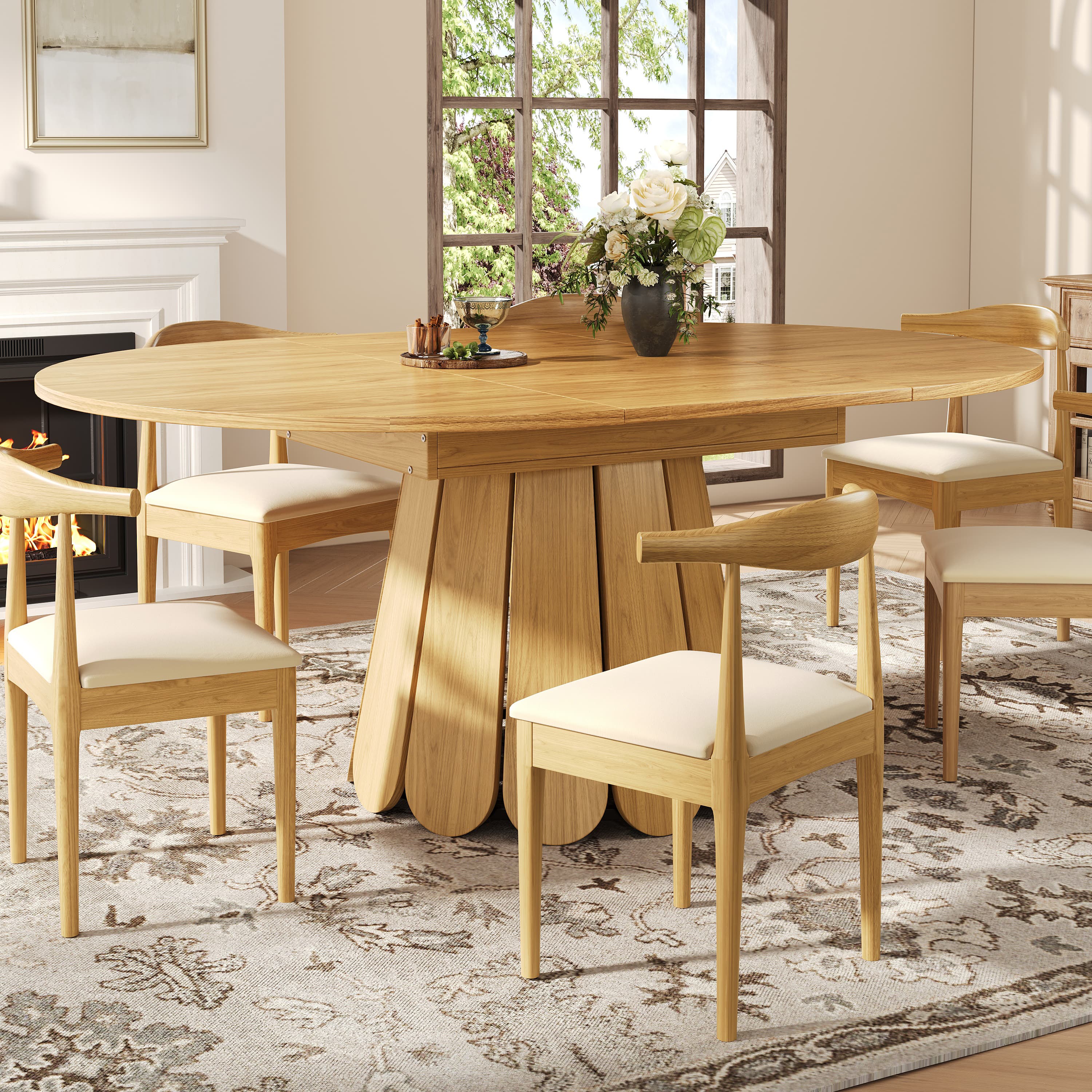 Transform Your Space with this Natural Extendable Table - image 2