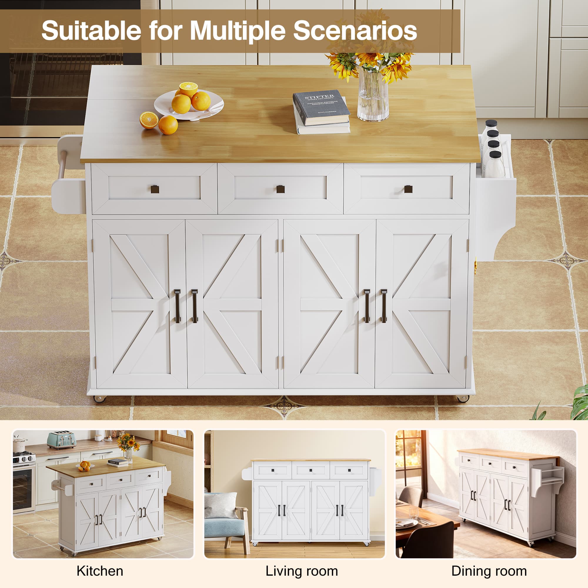 Transform Your Kitchen with this Foldable Rolling Island - image 1