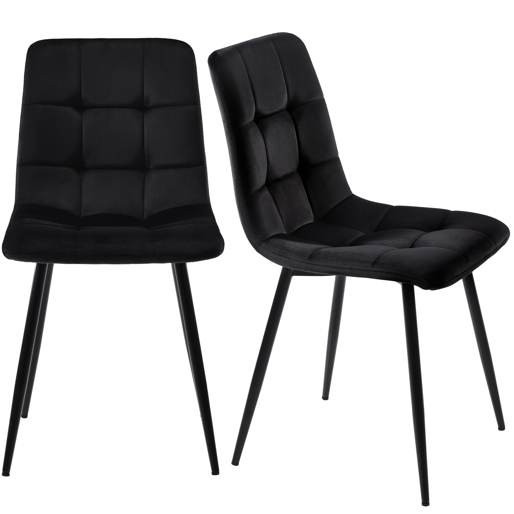 Modern Black Marble Effect Dining Table & Velvet Chairs - image 1