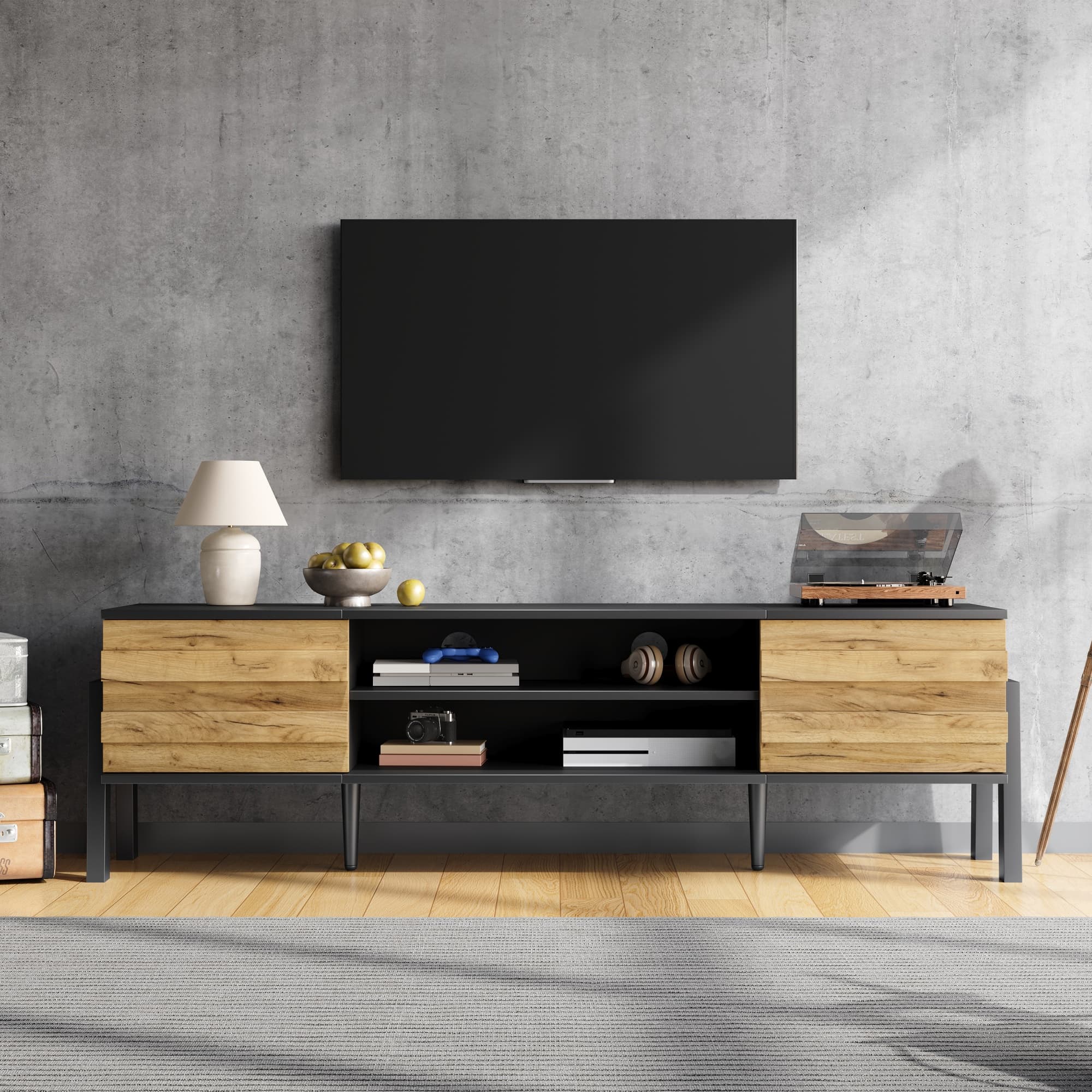 Transform Your Living Room With This Natural Wood TV Unit - Natural