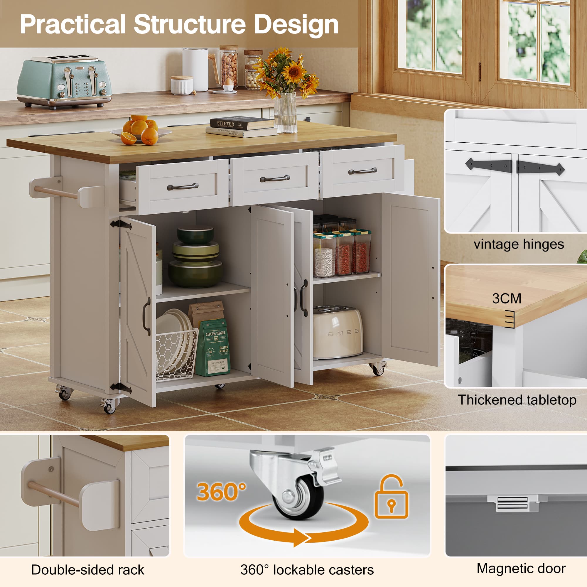 Transform Your Kitchen with this Premium Rolling Island - image 4