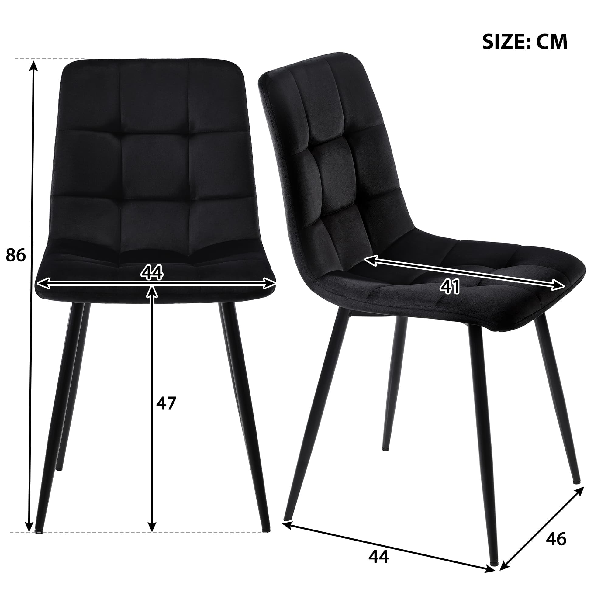 Modern Black Marble Effect Dining Table & Velvet Chairs - image 2