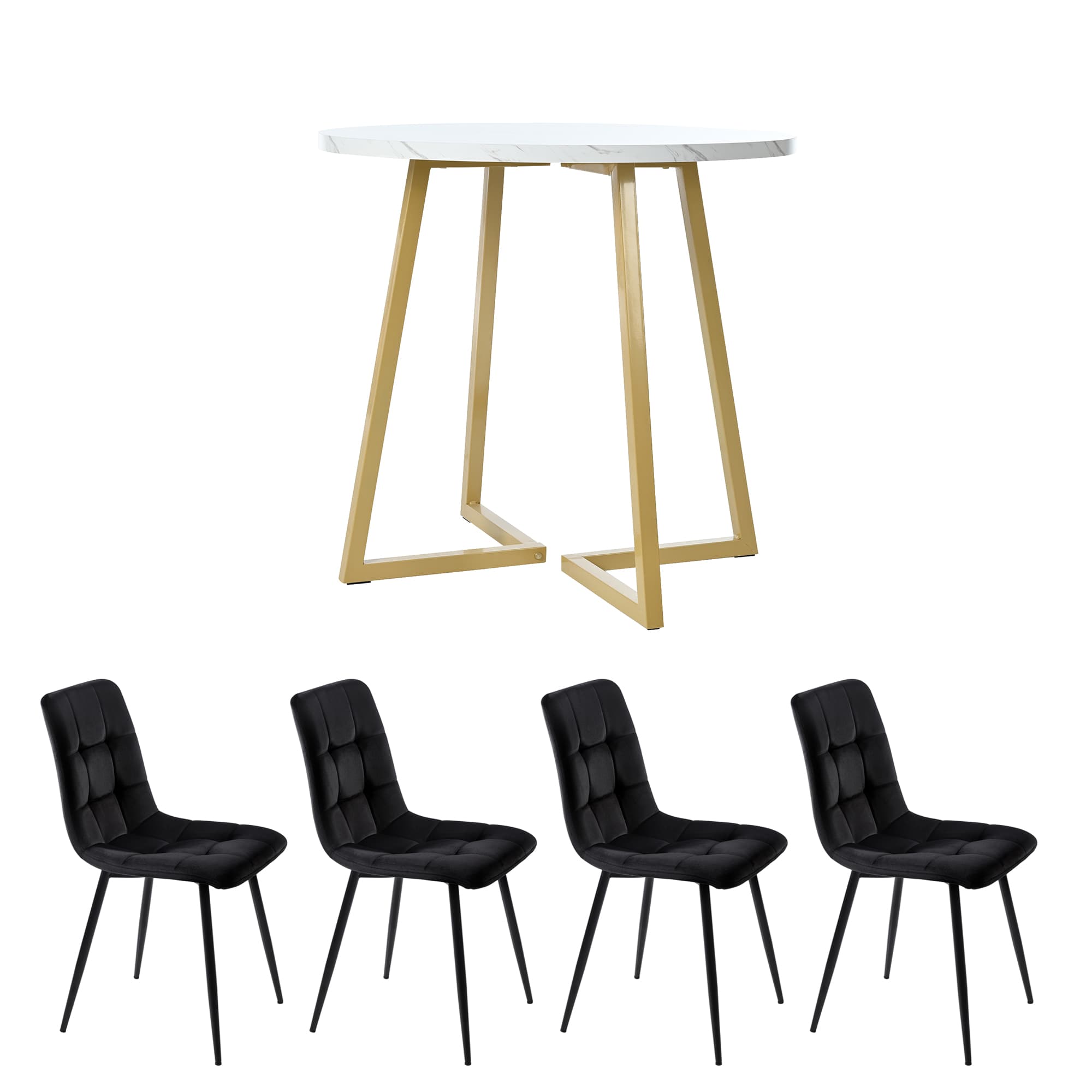Effortless Elegance: 5-Piece Round Dining Table Set - image 3