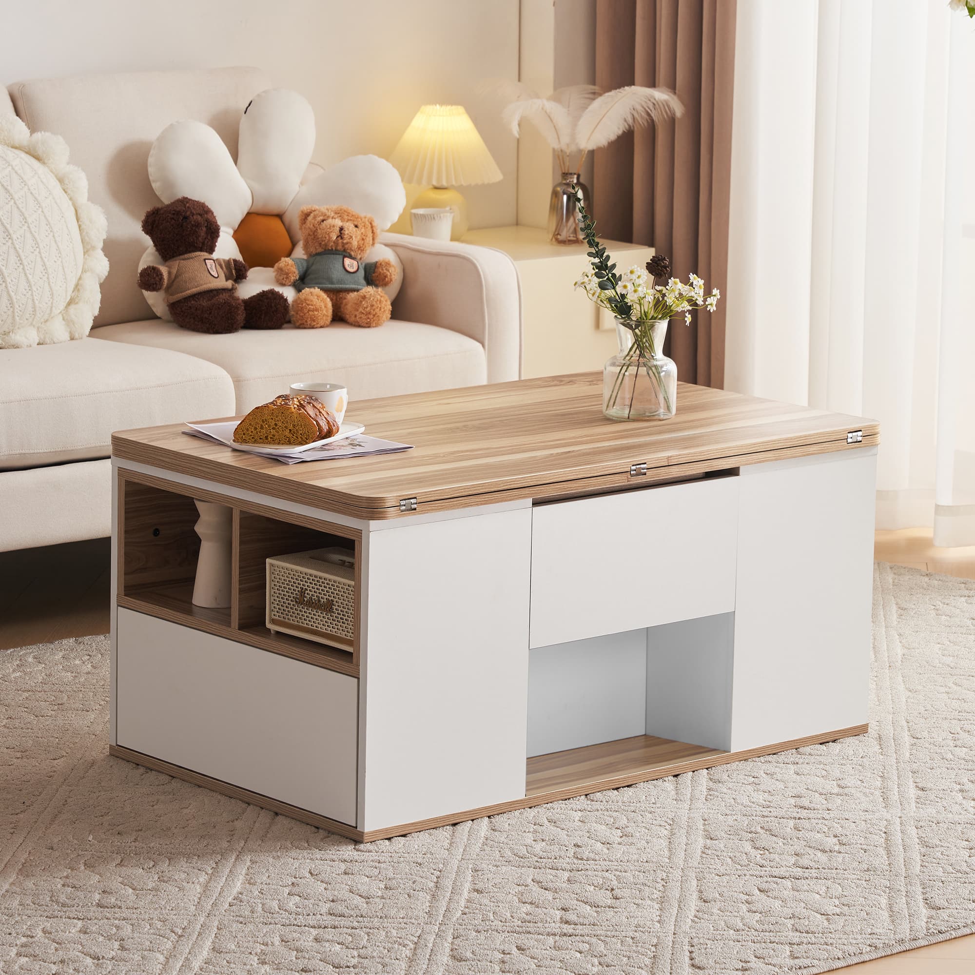 Transform Your Space With This White & Oak Lift-Top Coffee Table - image 3