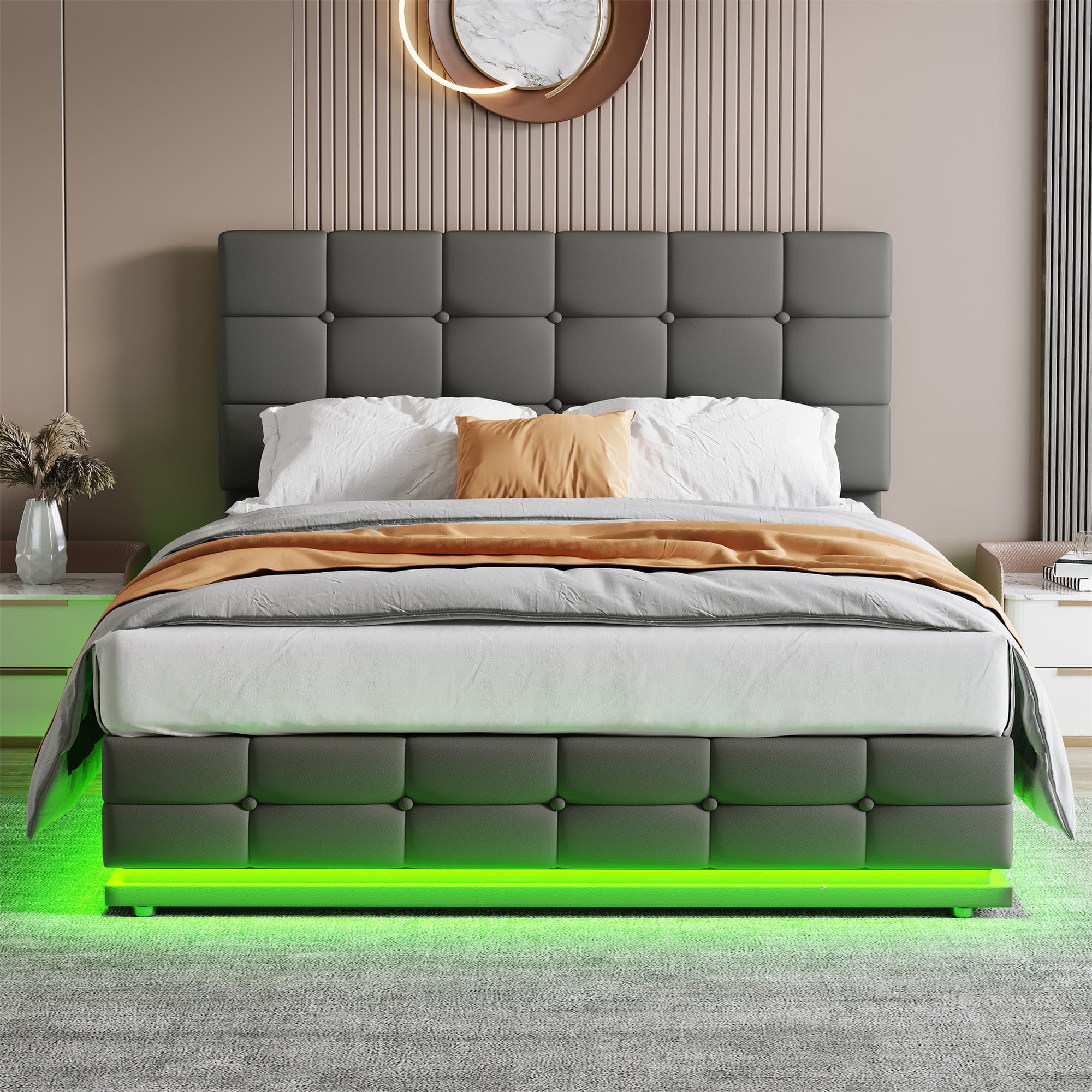 Transform Your Bedroom with this Grey LED Ottoman Bed - image 2
