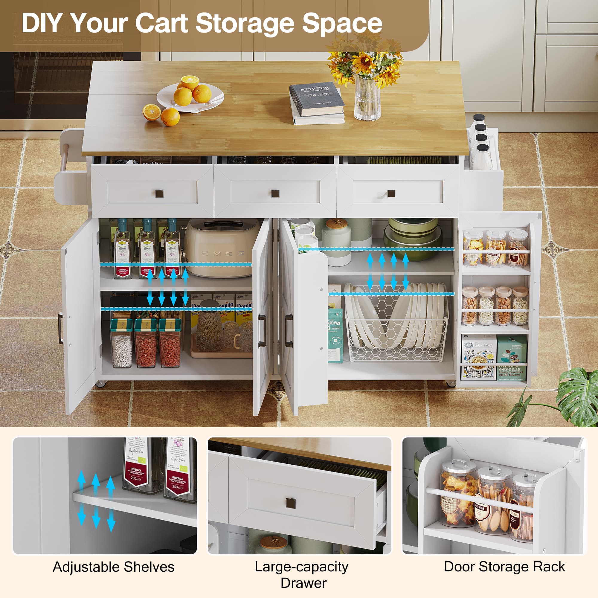 Transform Your Kitchen with this Foldable Rolling Island - image 2