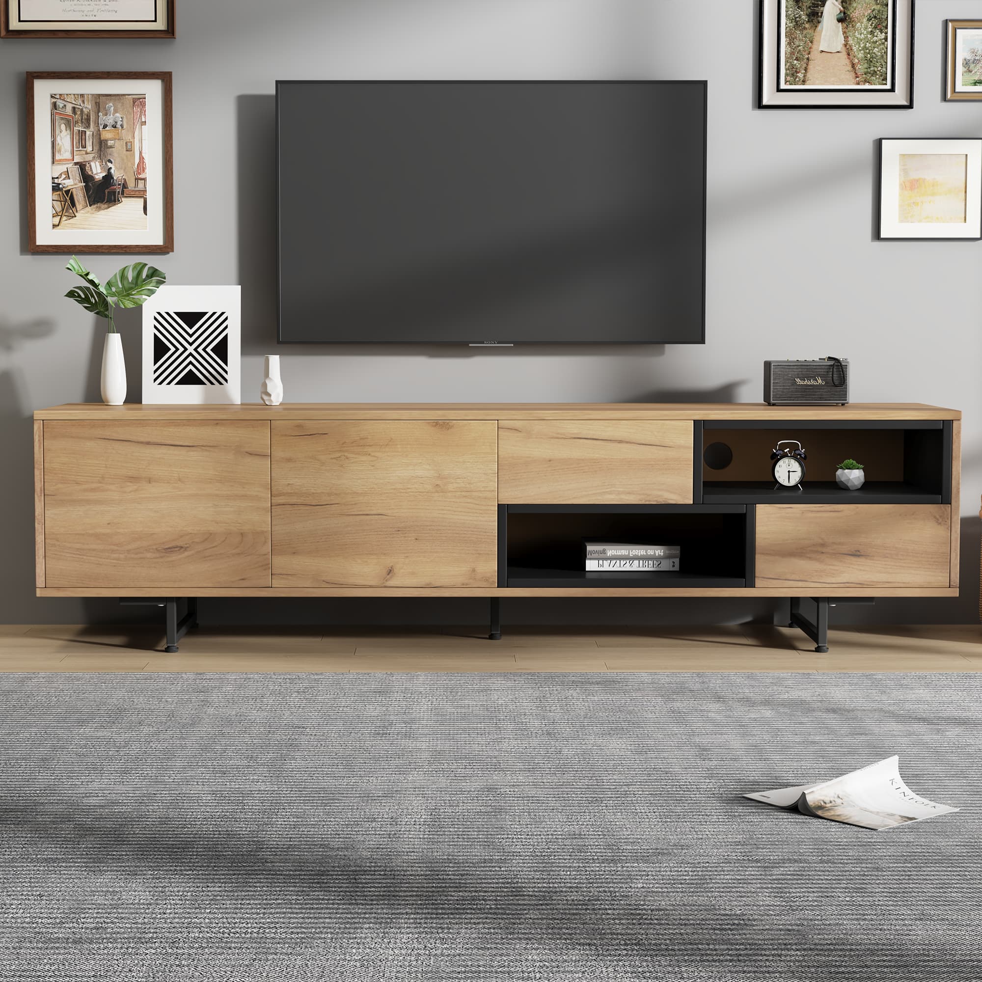 Transform Your Living Room with the Villalta Home Natural Wood TV Unit - image 4