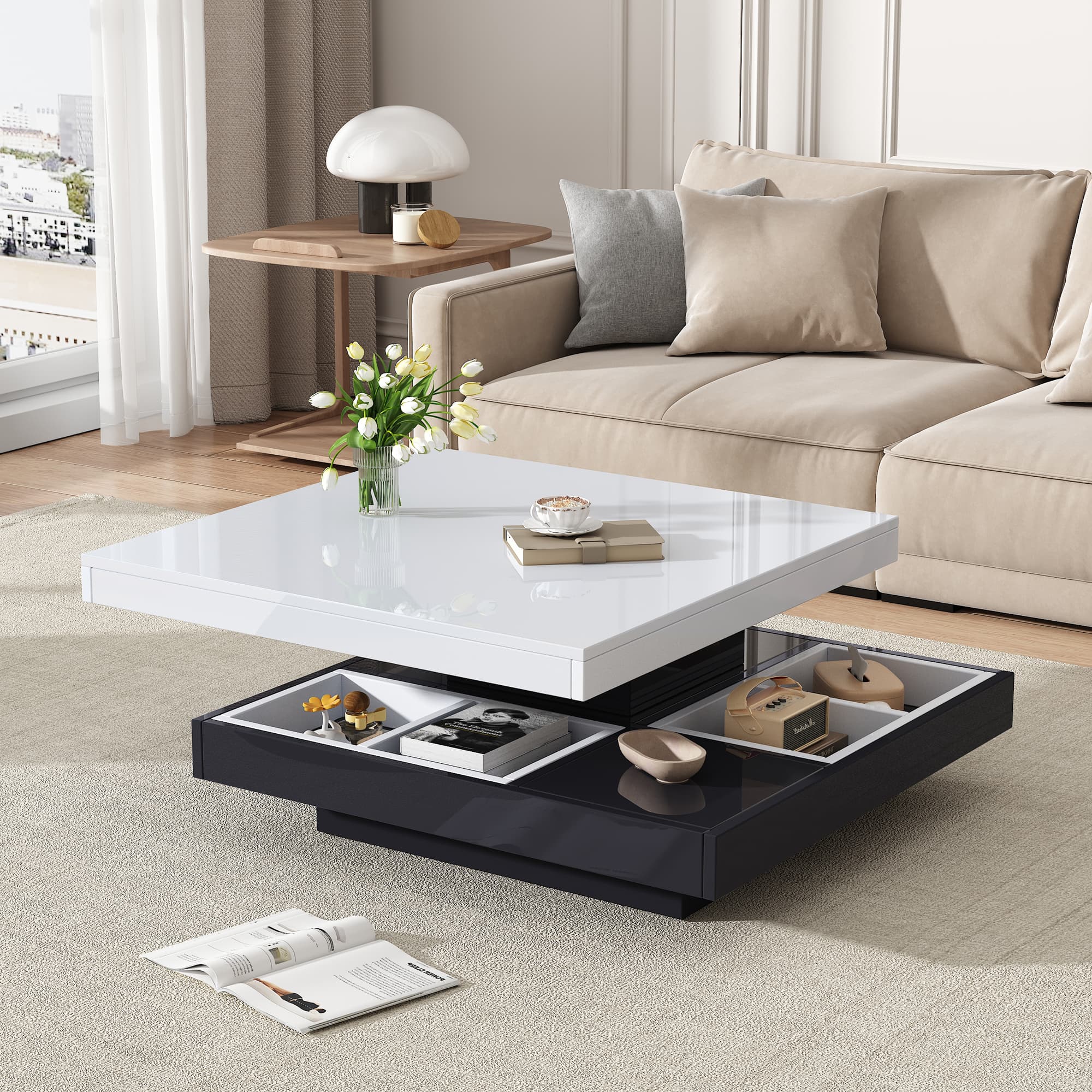 Transform Your Lounge with this 360 Rotating Coffee Table - image 3