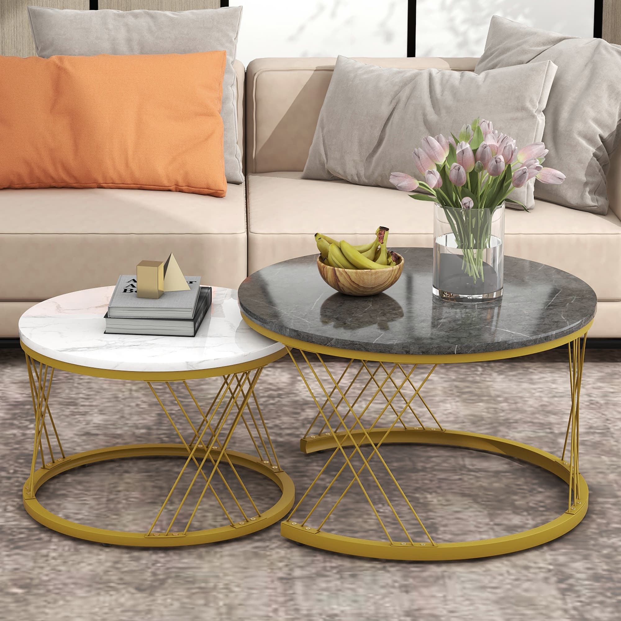 Transform Your Lounge with this Marble Effect Nesting Set - image 4
