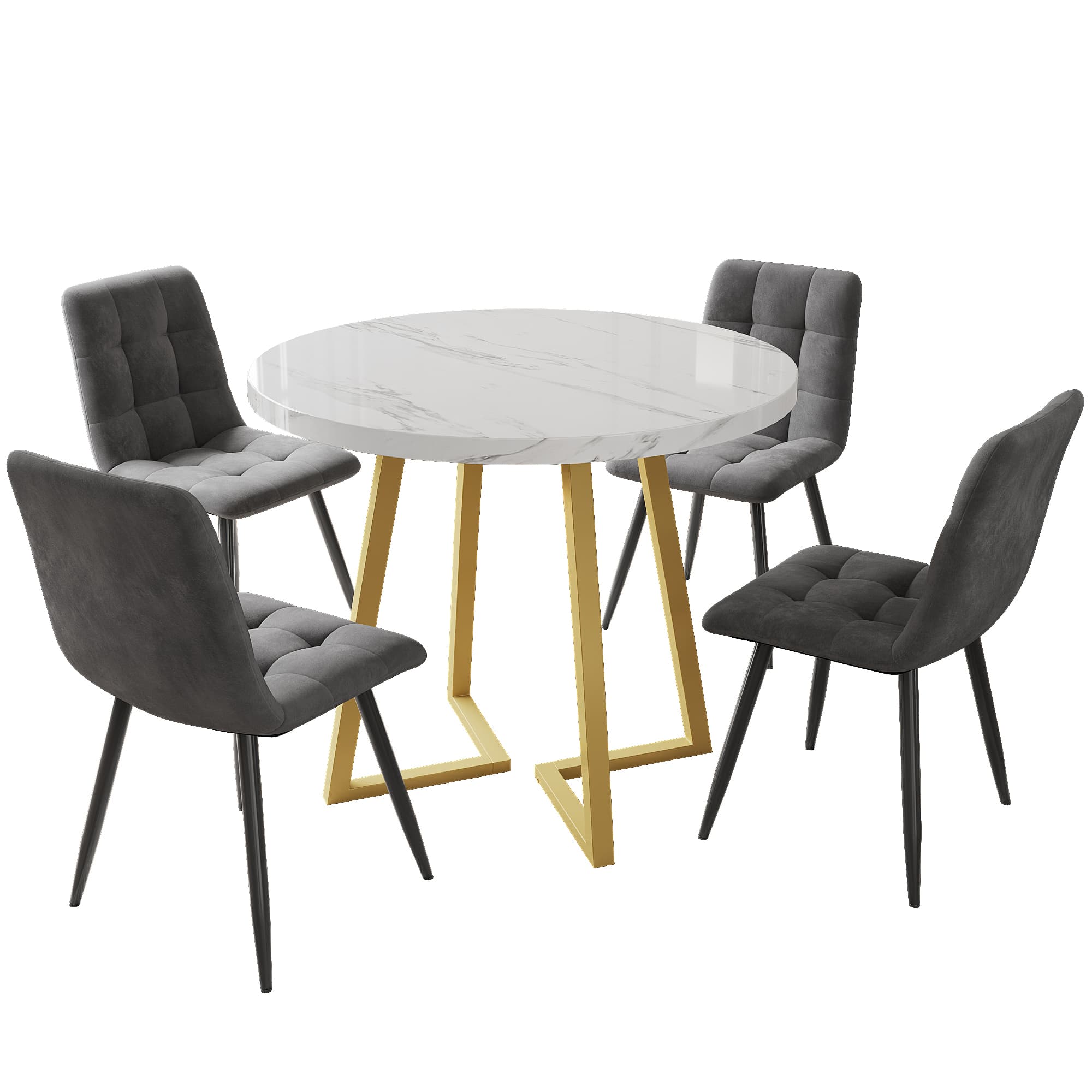 Transform Your Space with this Modern 5-Piece Round Dining Set - image 3