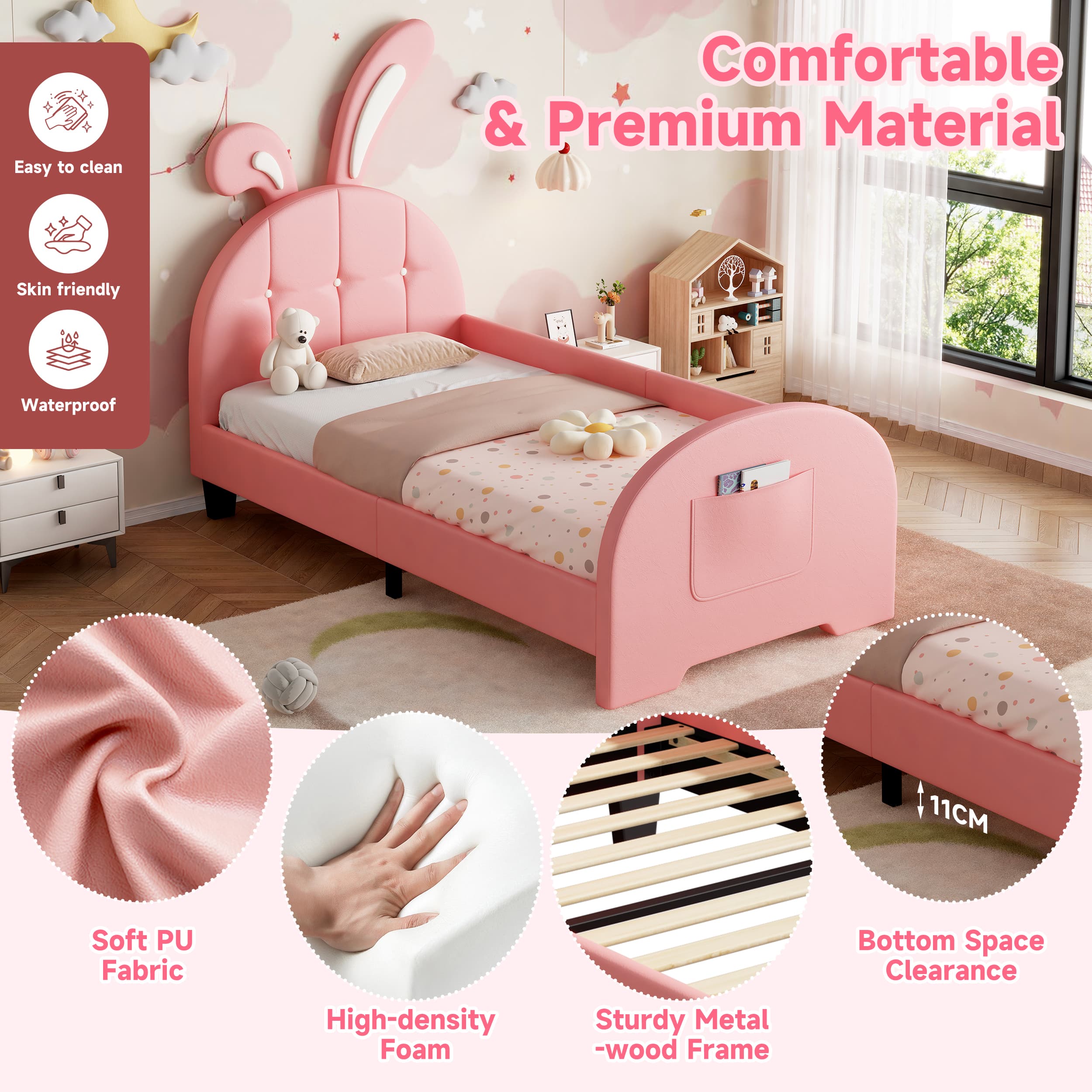 Transform Their Room with this Pink Bunny Single Bed - image 3