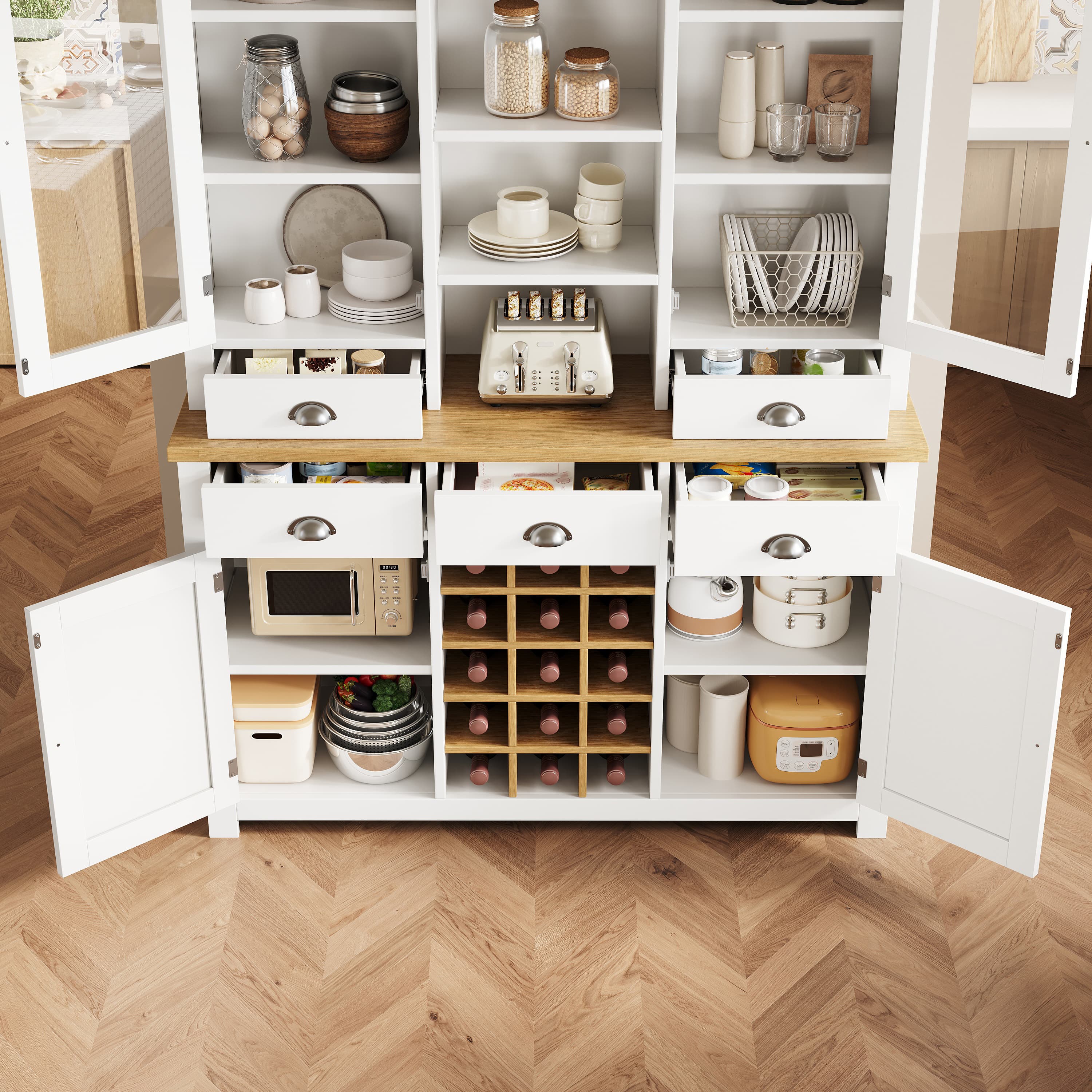 Transform Your Kitchen with this Elegant Tall Pantry Cabinet - image 1