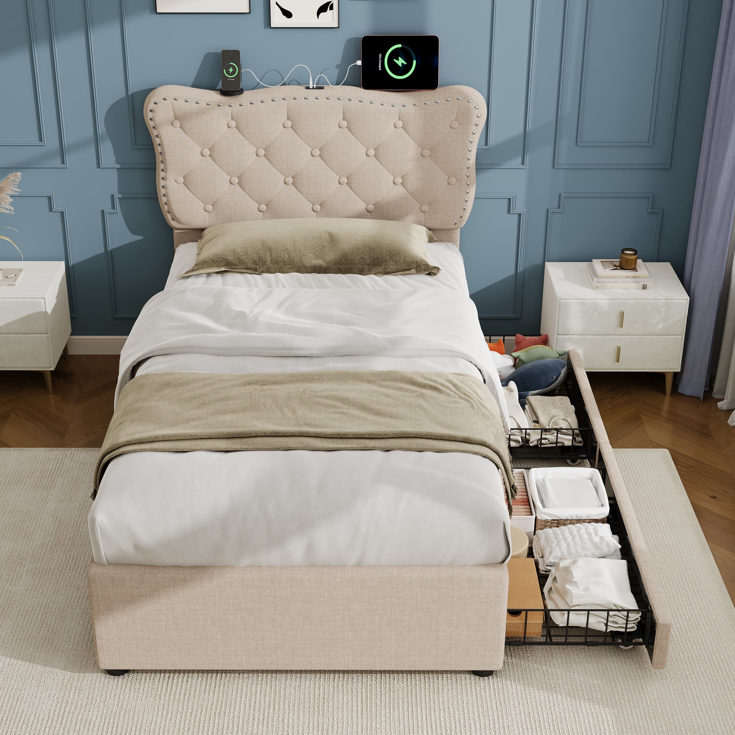 Transform Your Space with this Smart 3ft Upholstered Bed - image 5