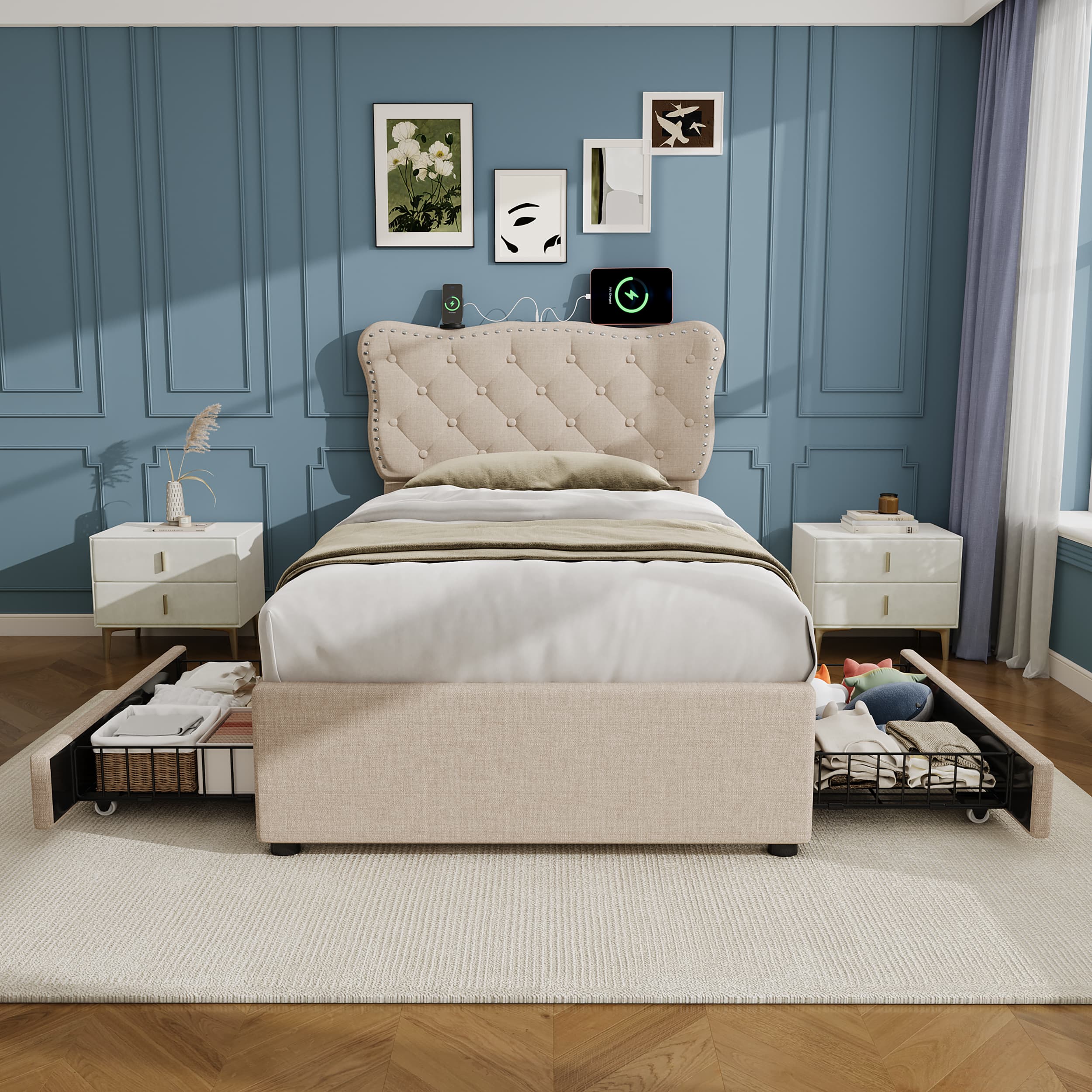 Transform Your Space with this Smart 3ft Upholstered Bed - image 2