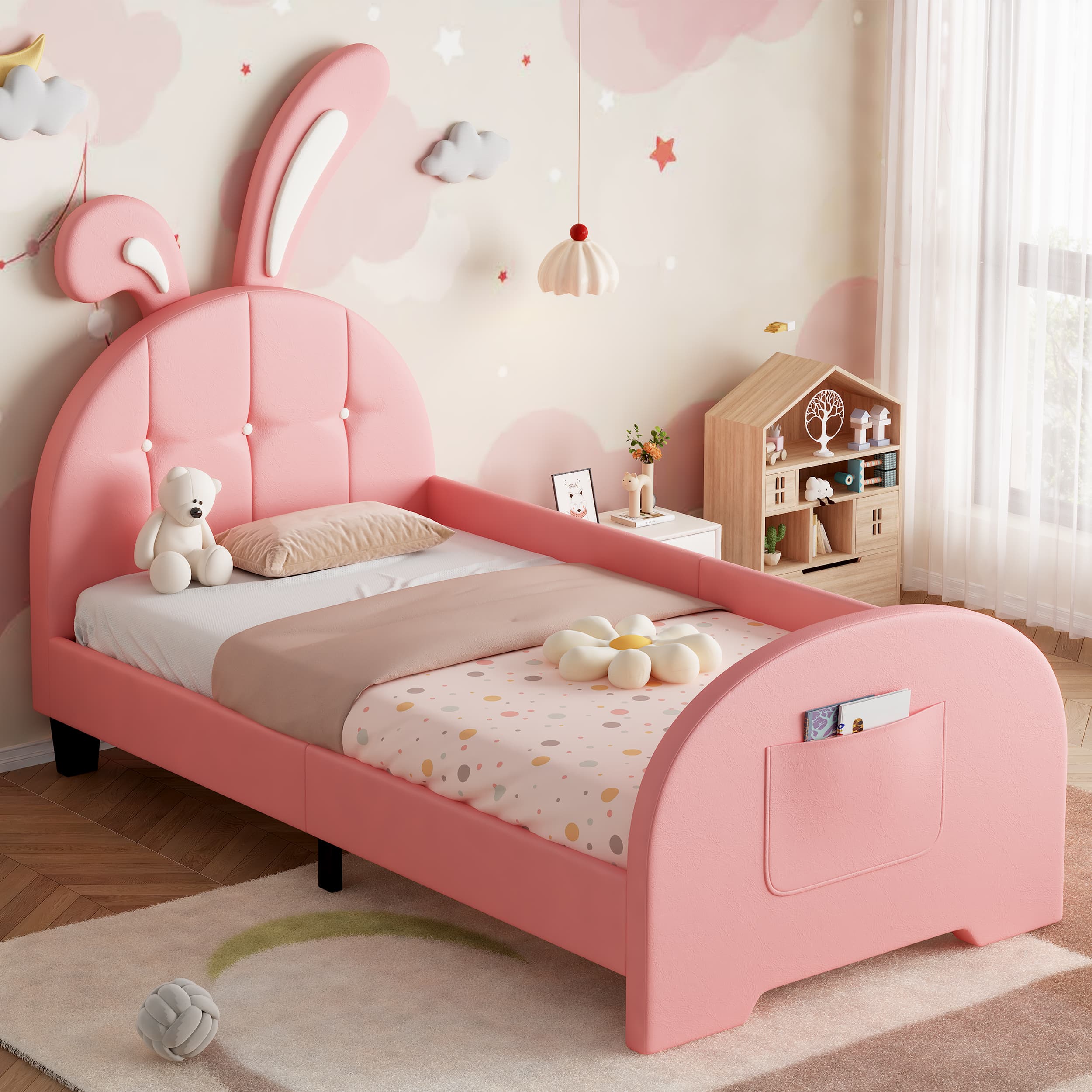 Transform Their Room with this Pink Bunny Single Bed - Pink