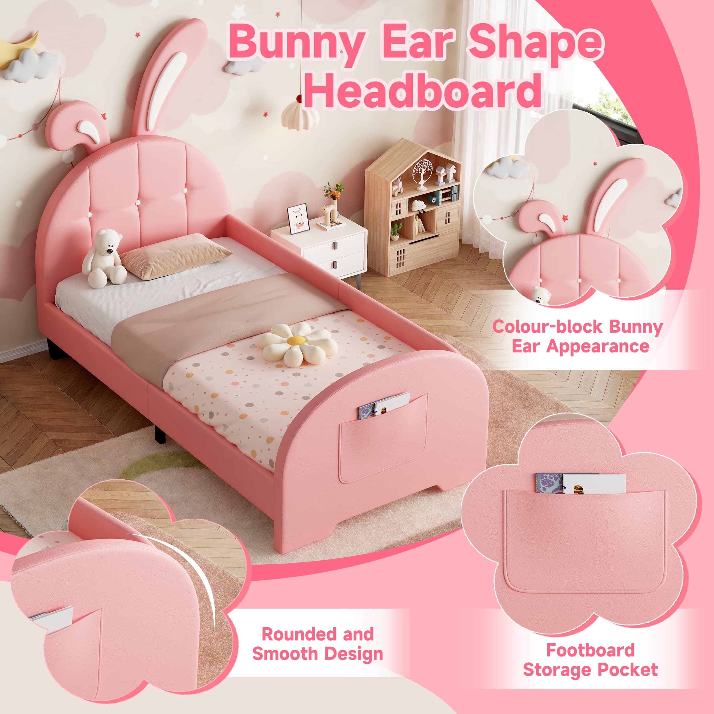 Transform Their Room with this Pink Bunny Single Bed - image 2