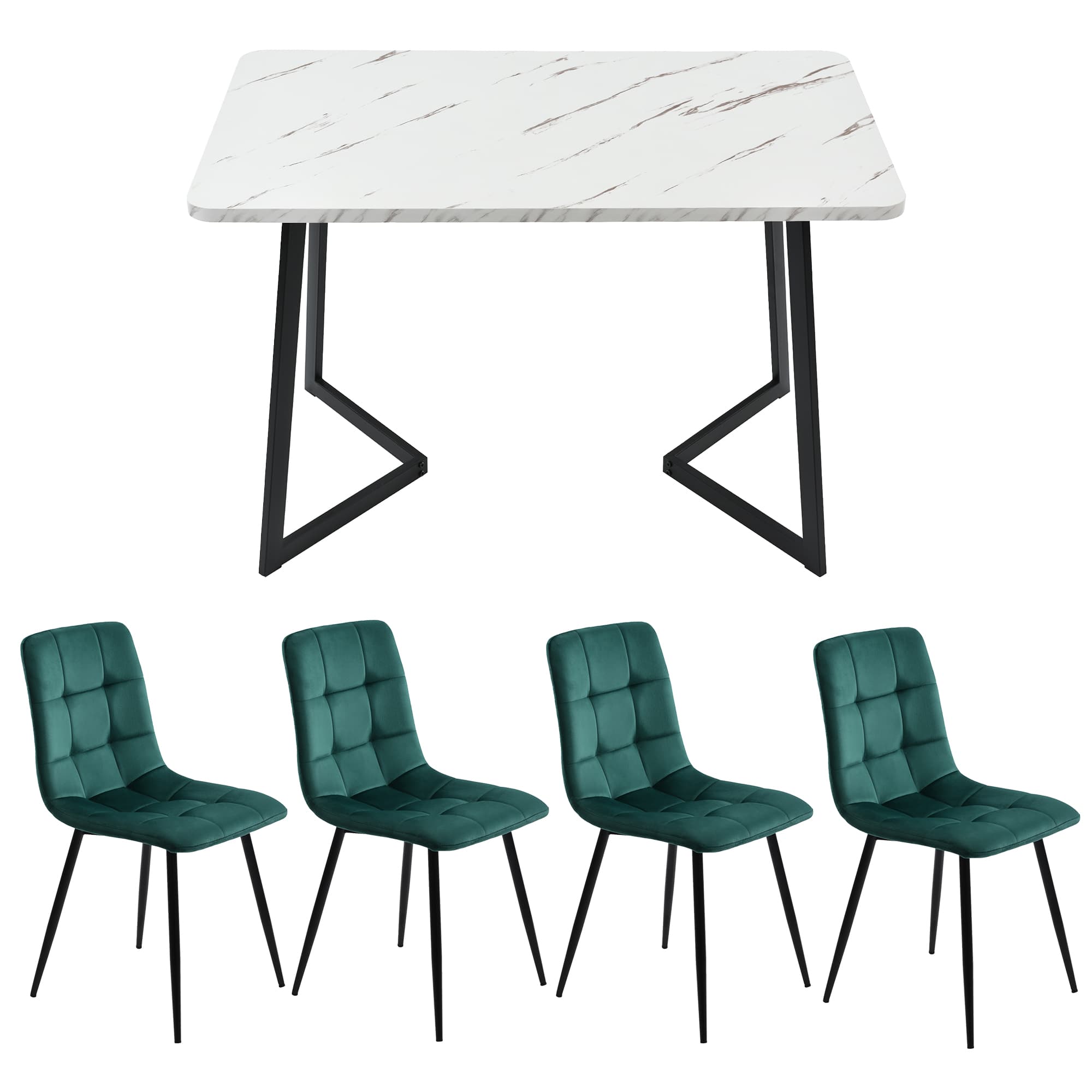 Transform Your Space with this Green Velvet Dining Set - image 4