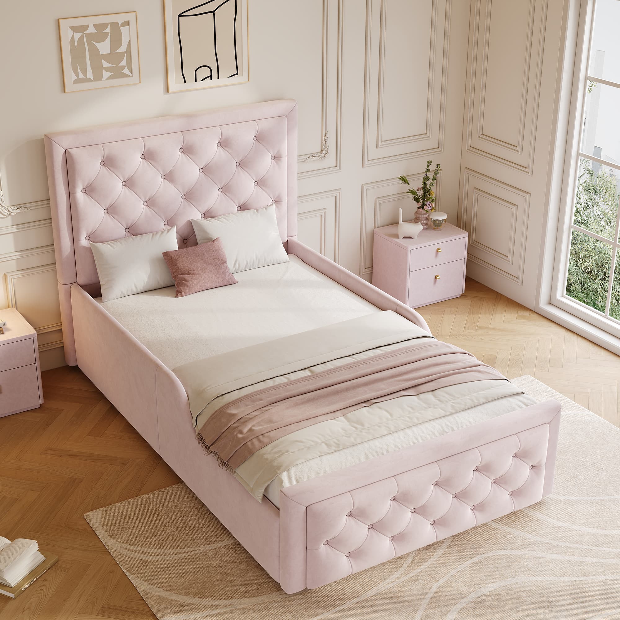 Transform Their Room with this Pink Velvet Storage Bed - image 4