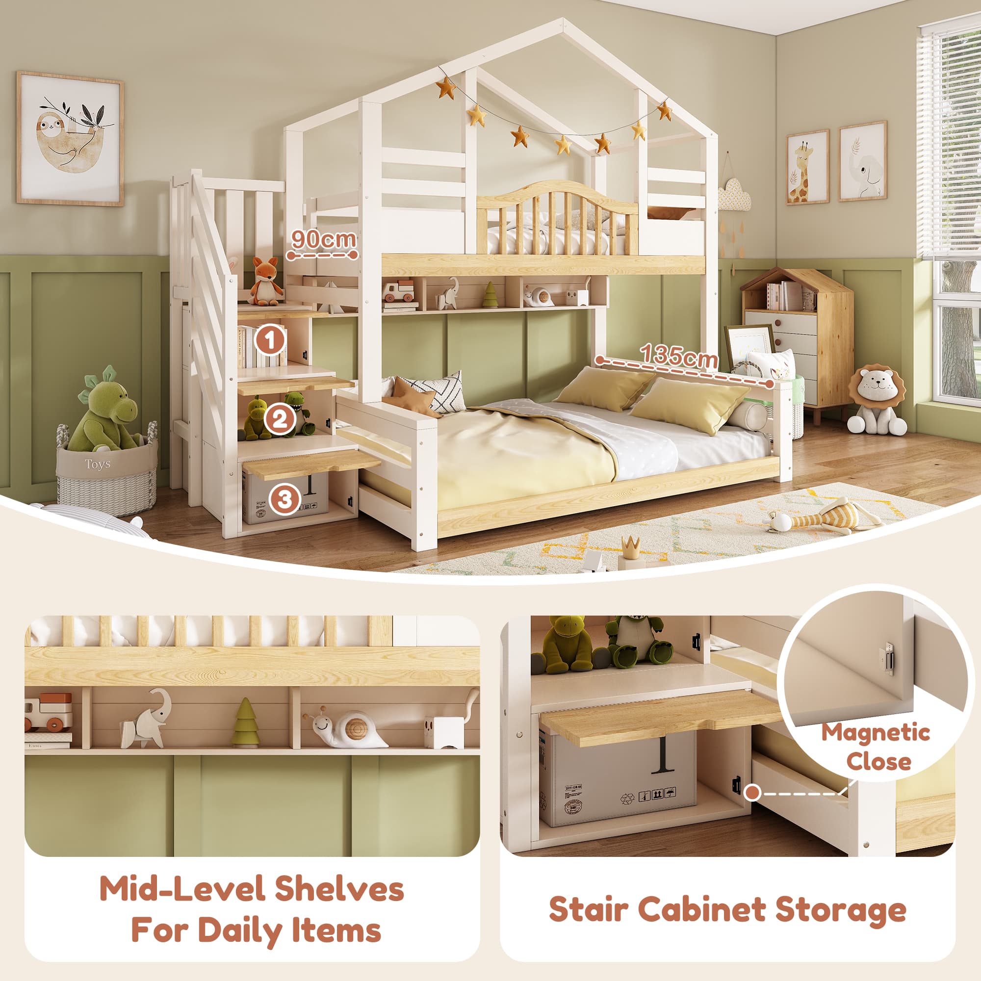 Transform Their Room: House-Shaped Bunk Bed with Storage - image 1