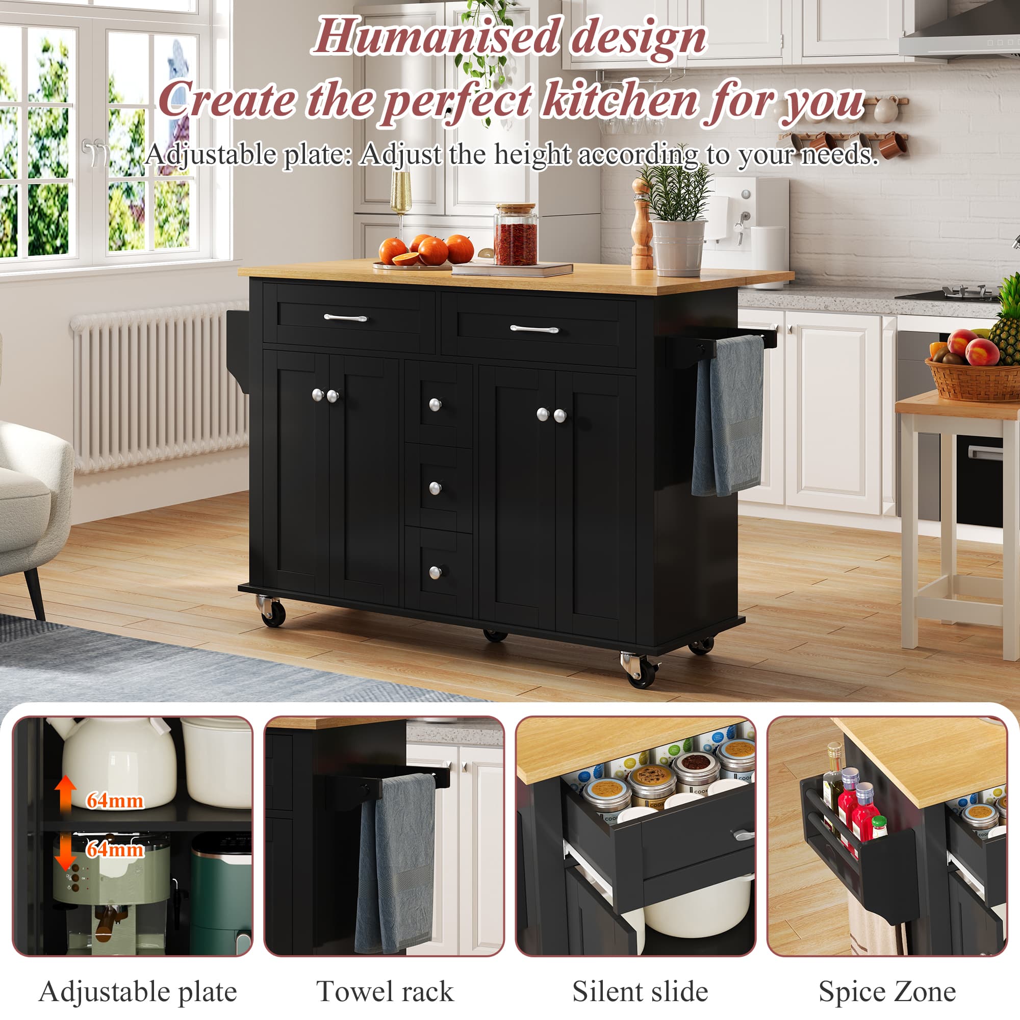 Transform Your Space With This Premium Dropleaf Kitchen Island - image 1
