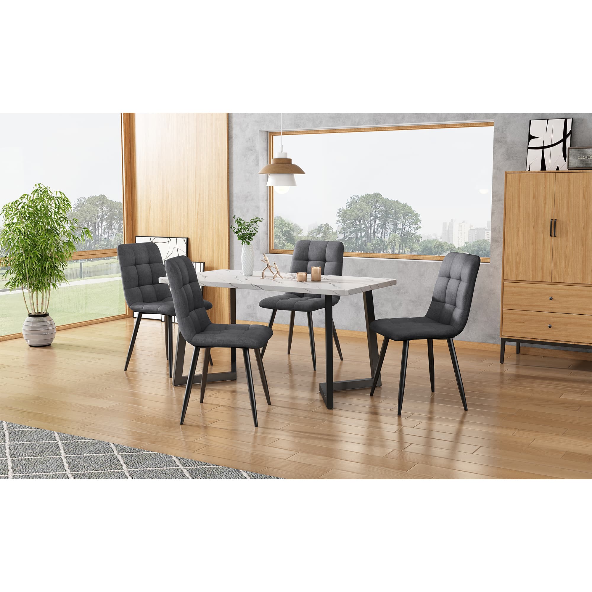 Transform Your Dining Space with Dark Grey Linen Chairs - image 5