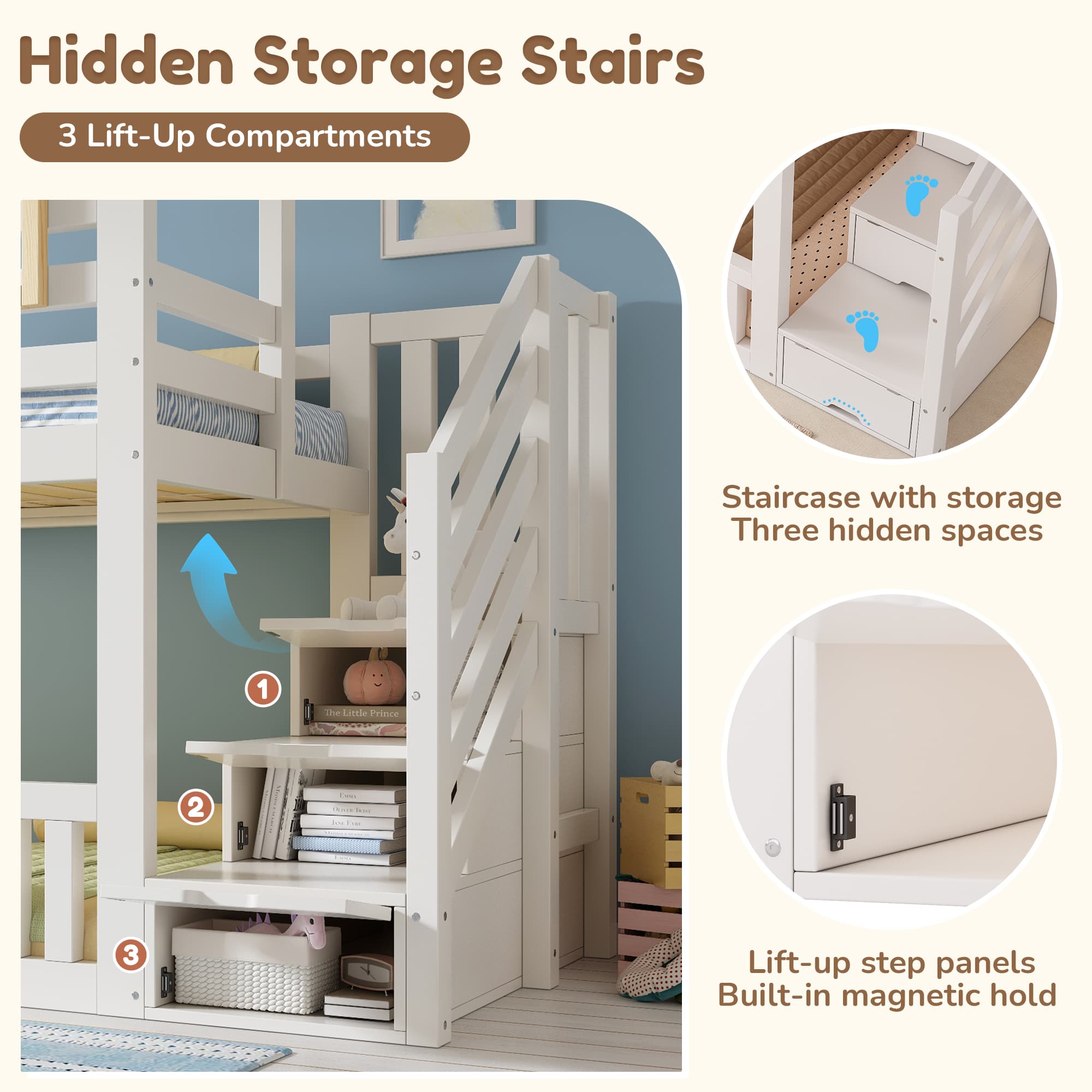 Transform Their Bedroom with this White Cabin Bunk Bed - image 3
