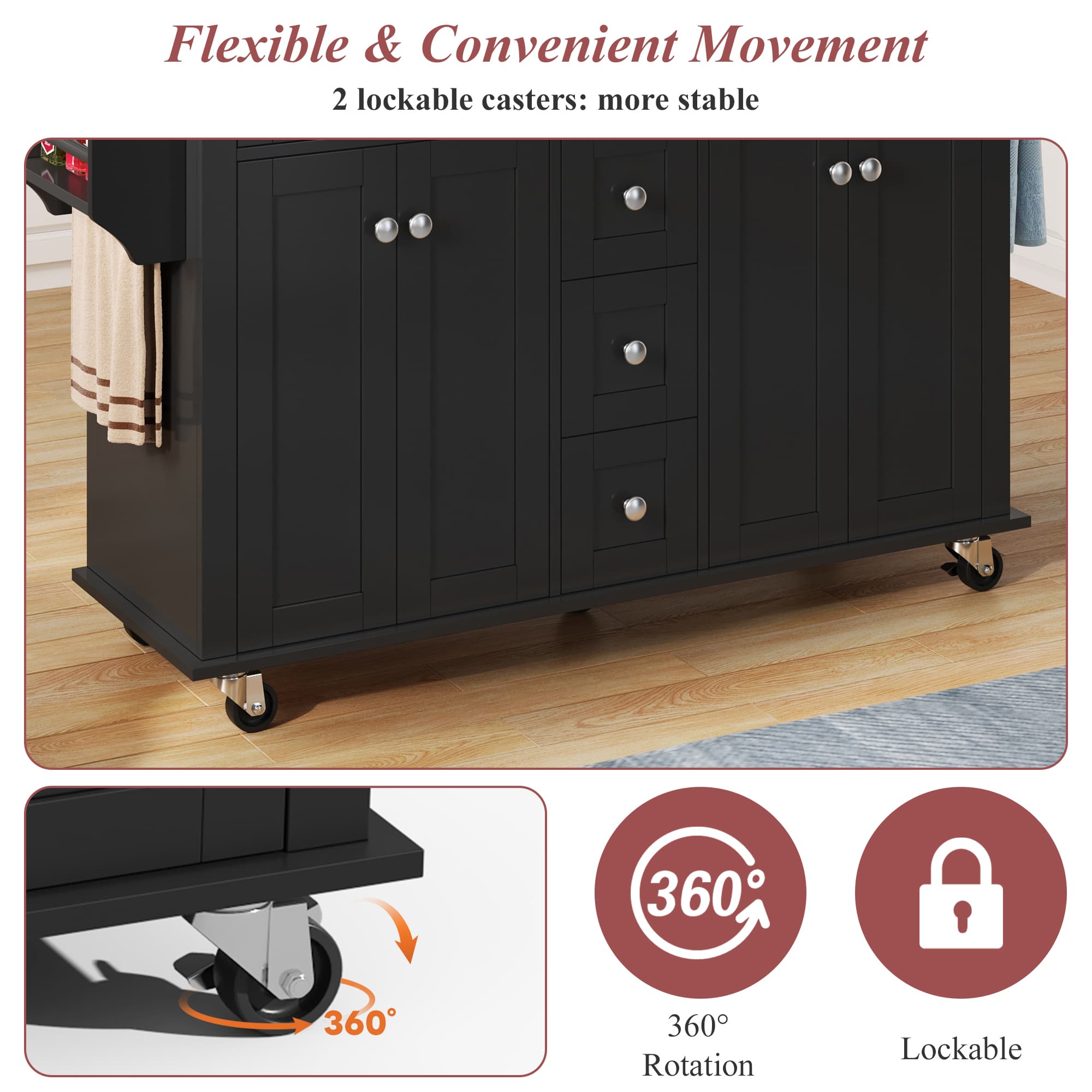 Transform Your Space With This Premium Dropleaf Kitchen Island - image 3