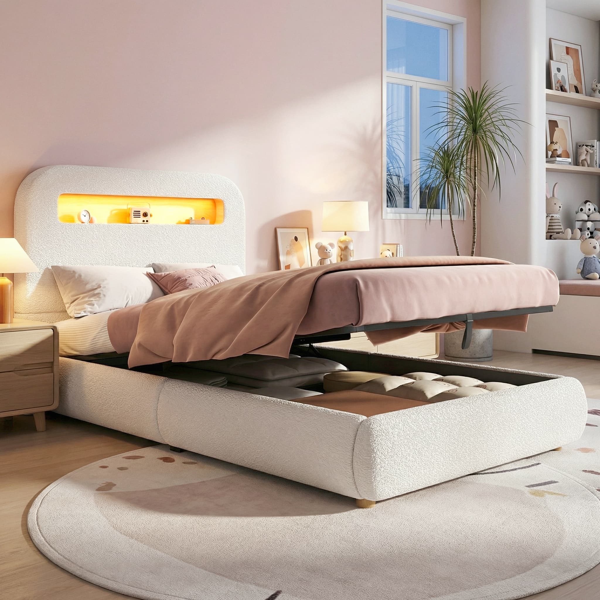 Transform Their Bedroom with this White Bouclé Ottoman Bed - image 5