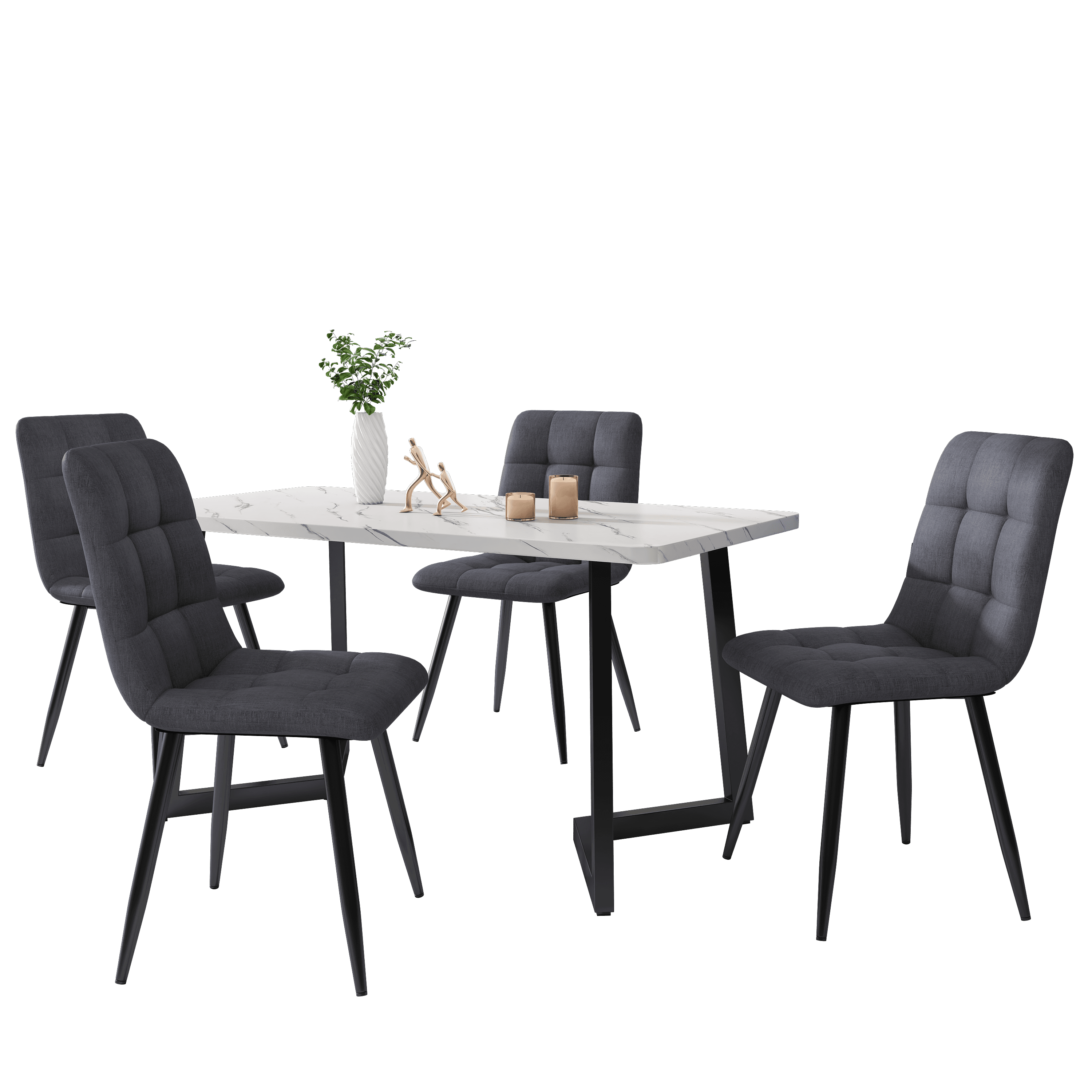 Transform Your Dining Space with Dark Grey Linen Chairs - image 2