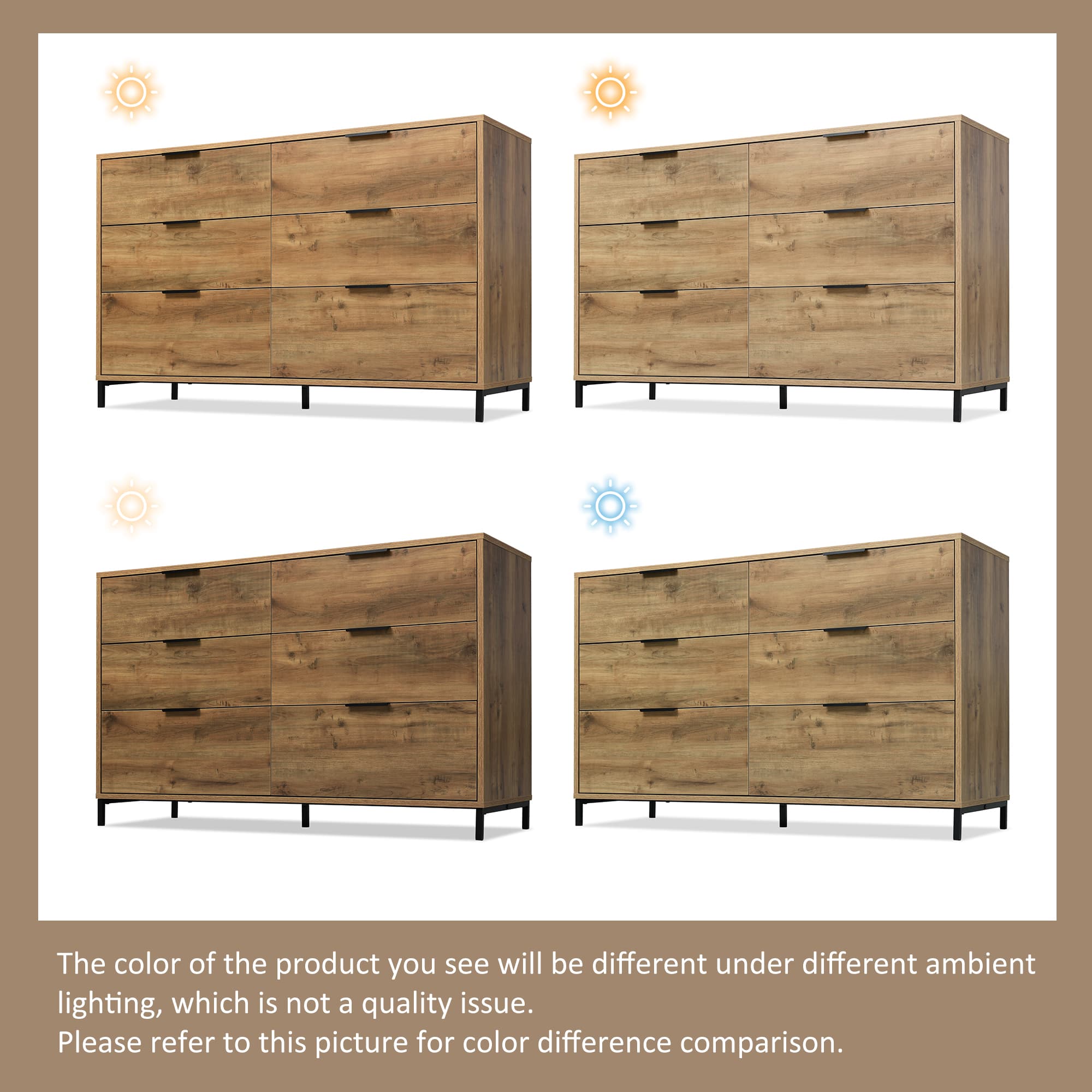 Transform Your Space with the Dark Oak 6-Drawer Sideboard - image 5