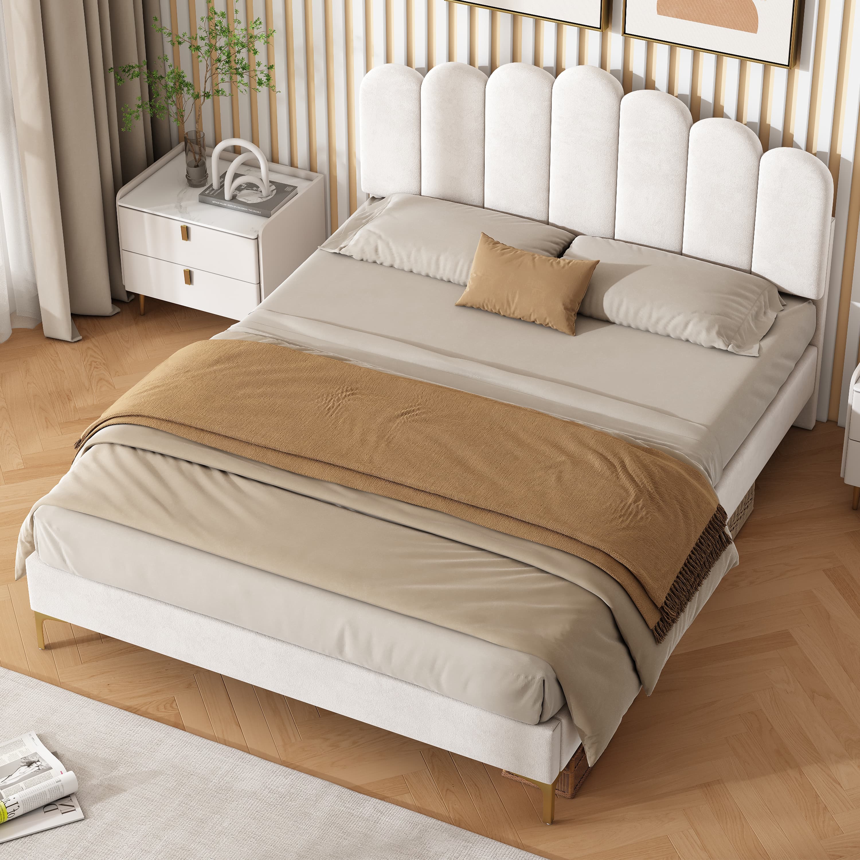 Transform Your Bedroom with this Scalloped Velvet Double Bed - image 2