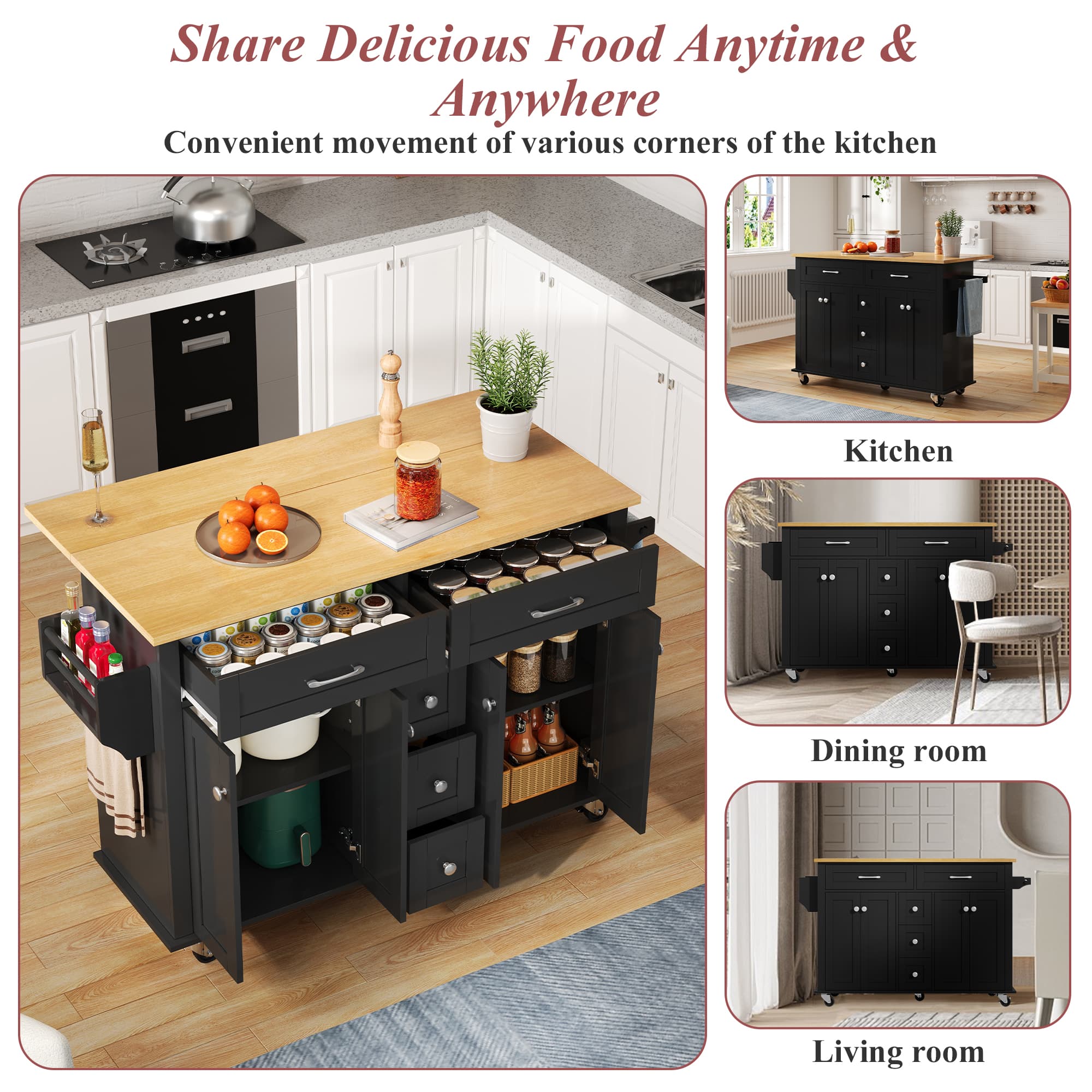 Transform Your Space With This Premium Dropleaf Kitchen Island - image 5
