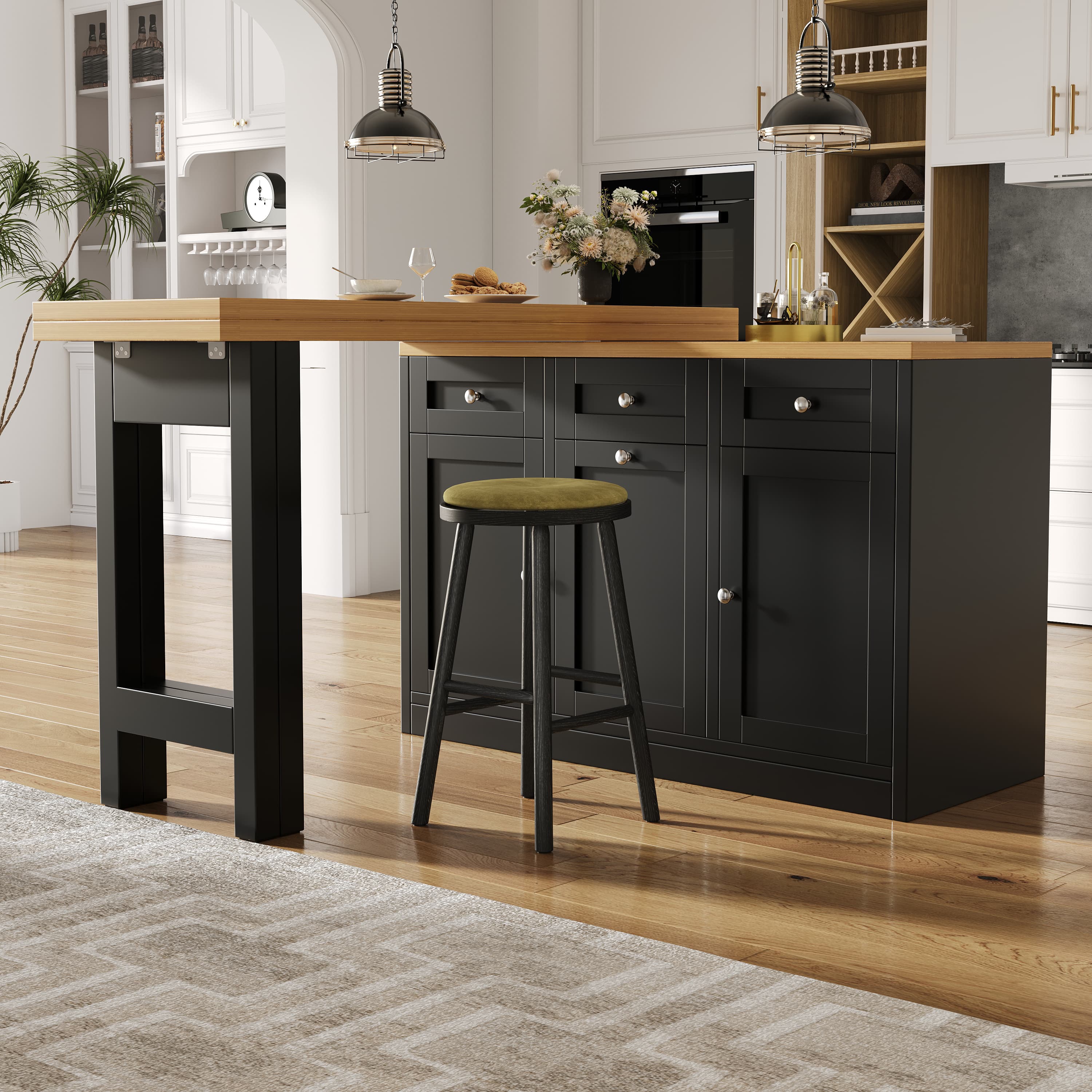 Transform Your Small Space With This Extendable Black Bar Table - image 5