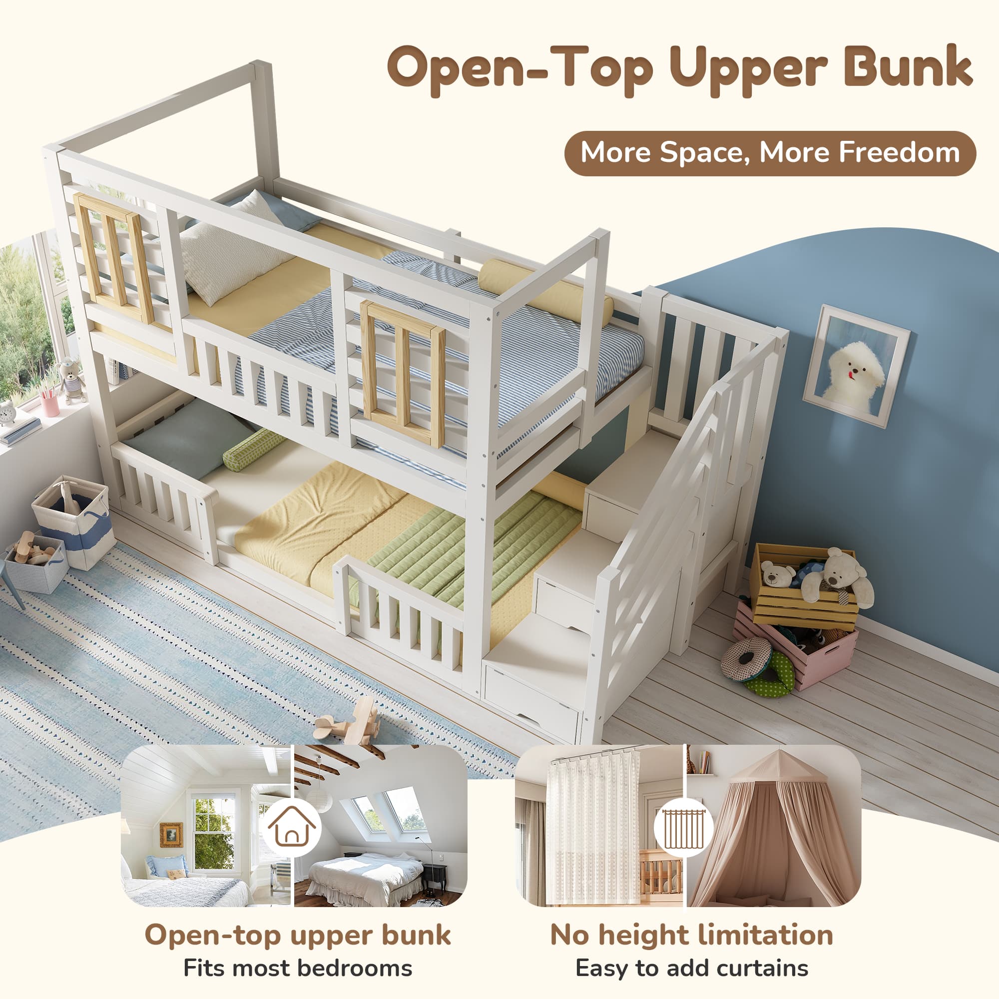Transform Their Bedroom with this White Cabin Bunk Bed - image 5