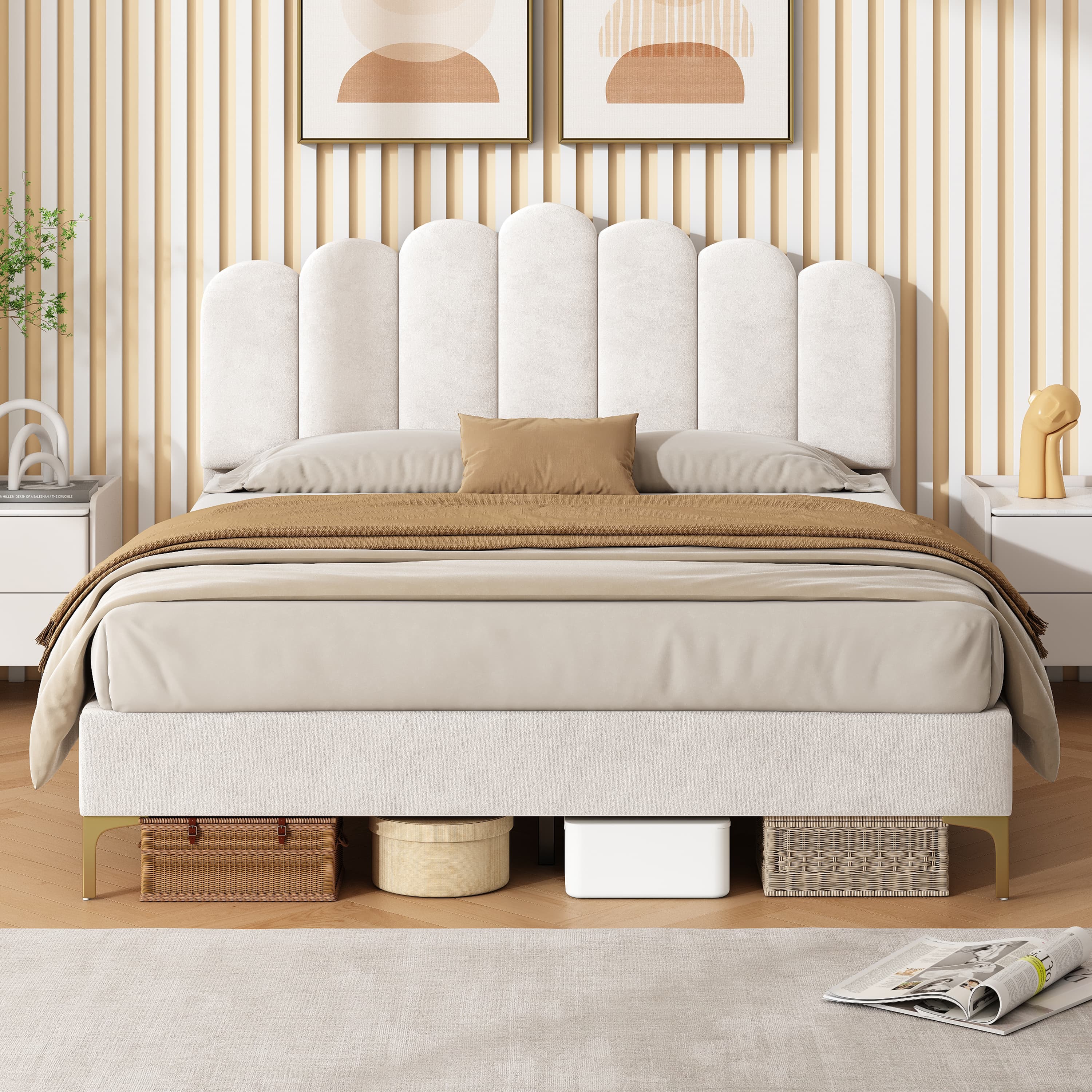 Transform Your Bedroom with this Scalloped Velvet Double Bed - image 1