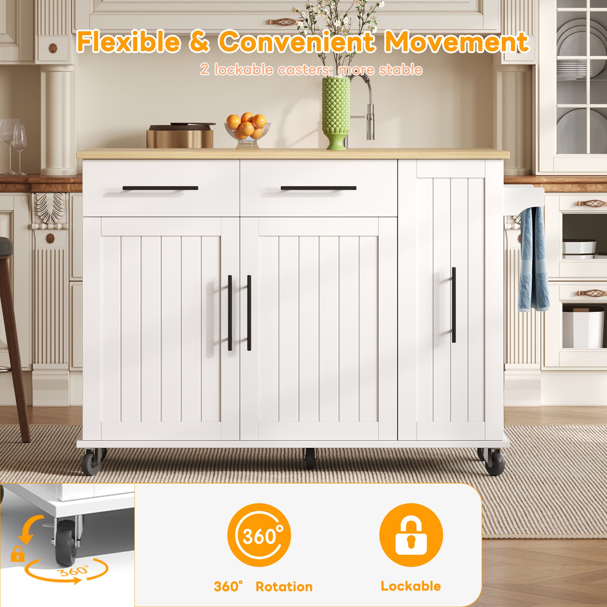 Transform Your Space with this White Drop Leaf Kitchen Island - image 1