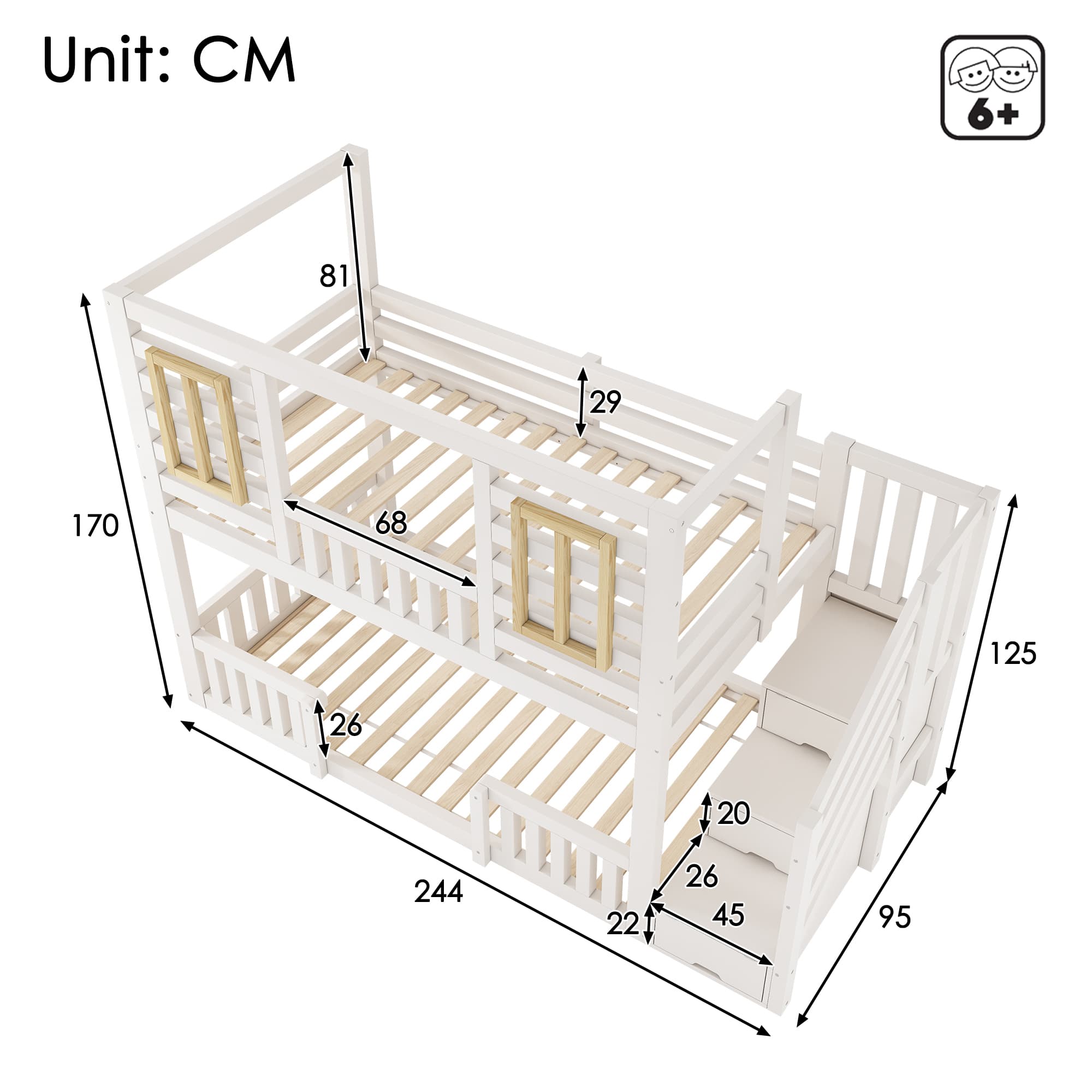Transform Their Bedroom with this White Cabin Bunk Bed - image 1