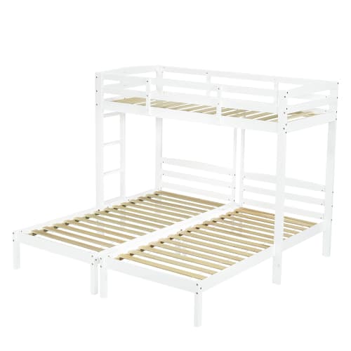 Triple Sleeper Bunk Bed for Kids & Teens - White - image 23