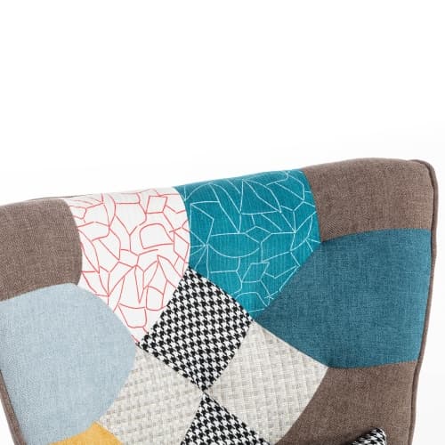 Multi-Colour Lounge Chair & Matching Ottoman Set - image 3
