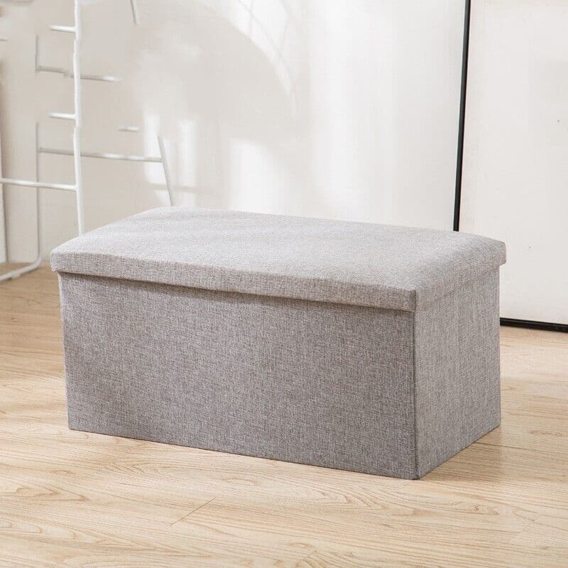 Foldable Grey Storage Ottoman and Bench — 76 cm Wide - image 11