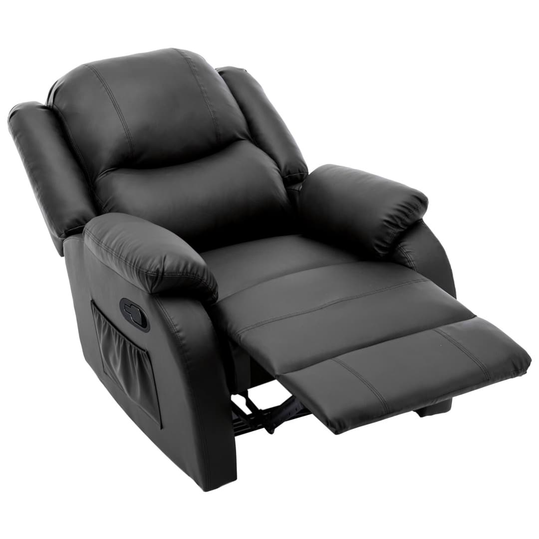Adjustable Recliner Armchair in Black PU Leather - image 11