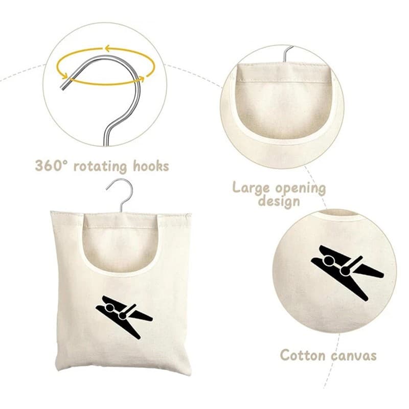 Effortless Laundry Days with Our Hanging Canvas Peg Bag - image 1