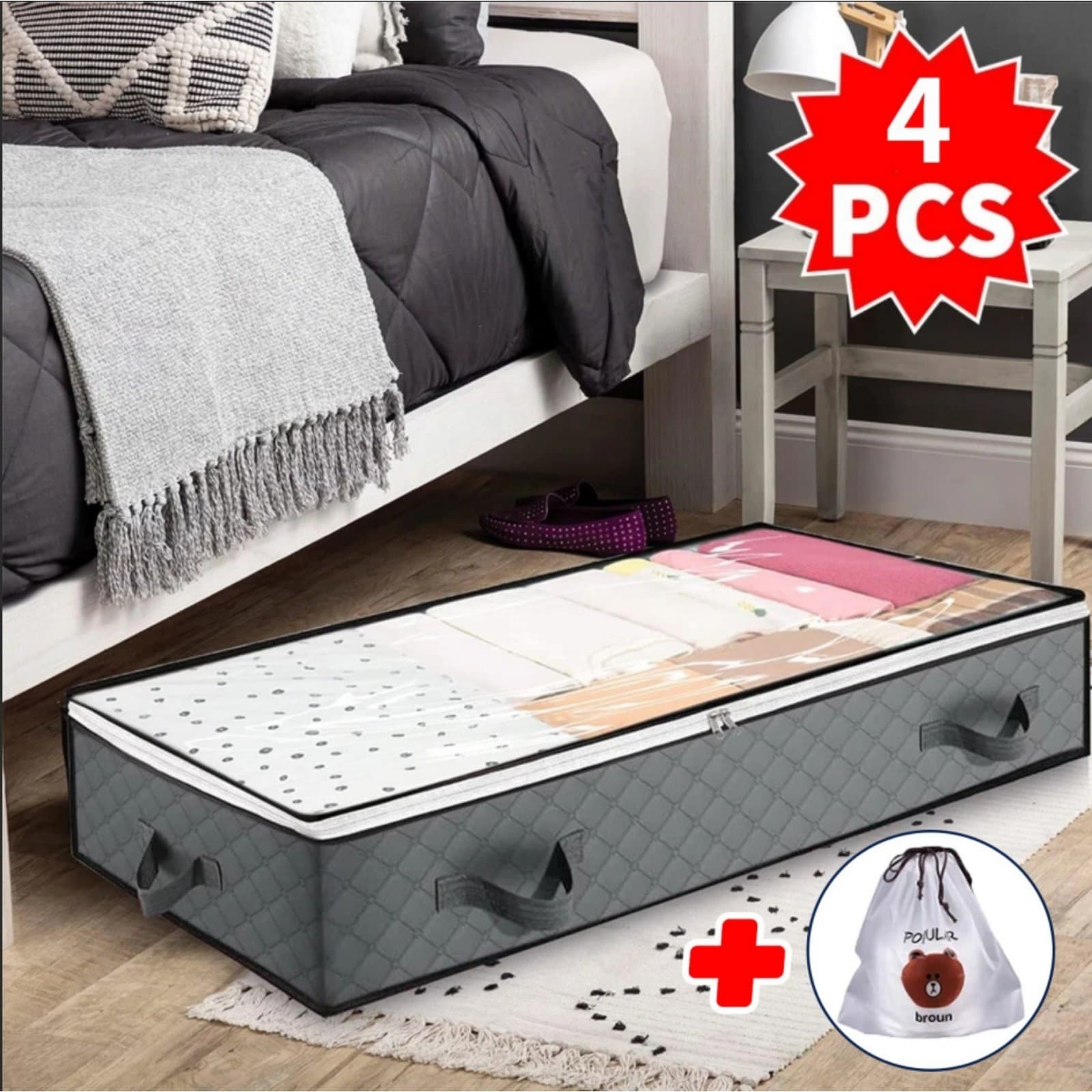 Effortlessly Reclaim Your Space with Large Underbed Storage