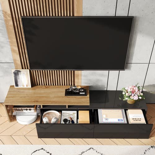 Contemporary TV Unit with 16-Colour LED Lighting - image 4