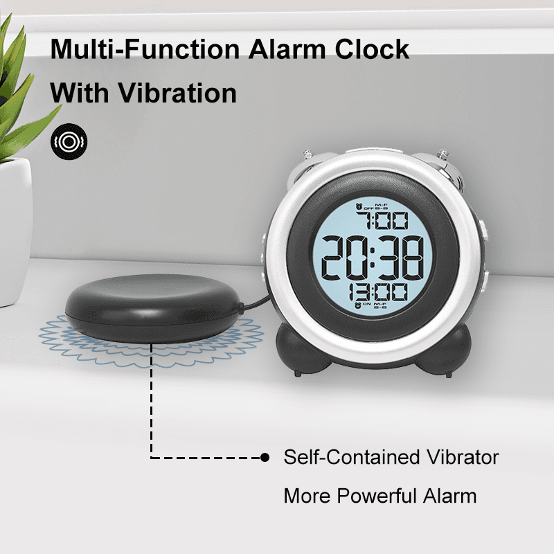 Loud Vibration Alarm Clock with Dual Alarms and Vibrating Disc - image 2