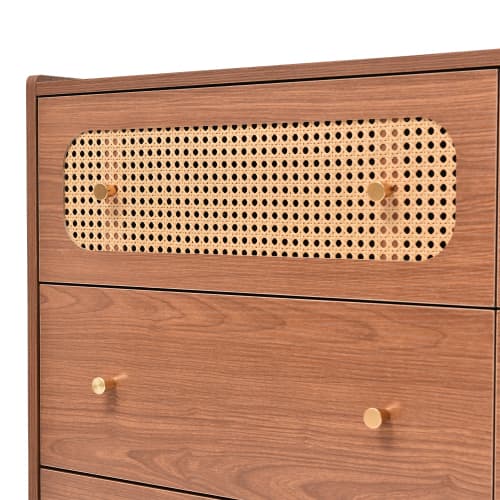 Vintage-Style Sideboard with 6 Rattan-Front Drawers - image 18