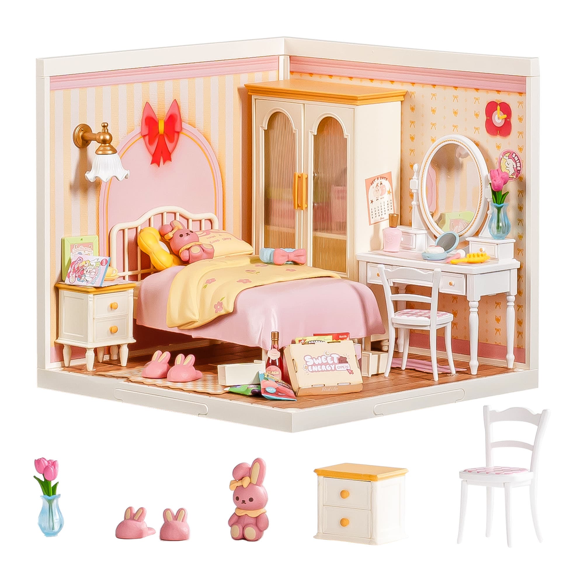 Transform Your Space with the Rolife Pink Bedroom Miniature Kit - image 1